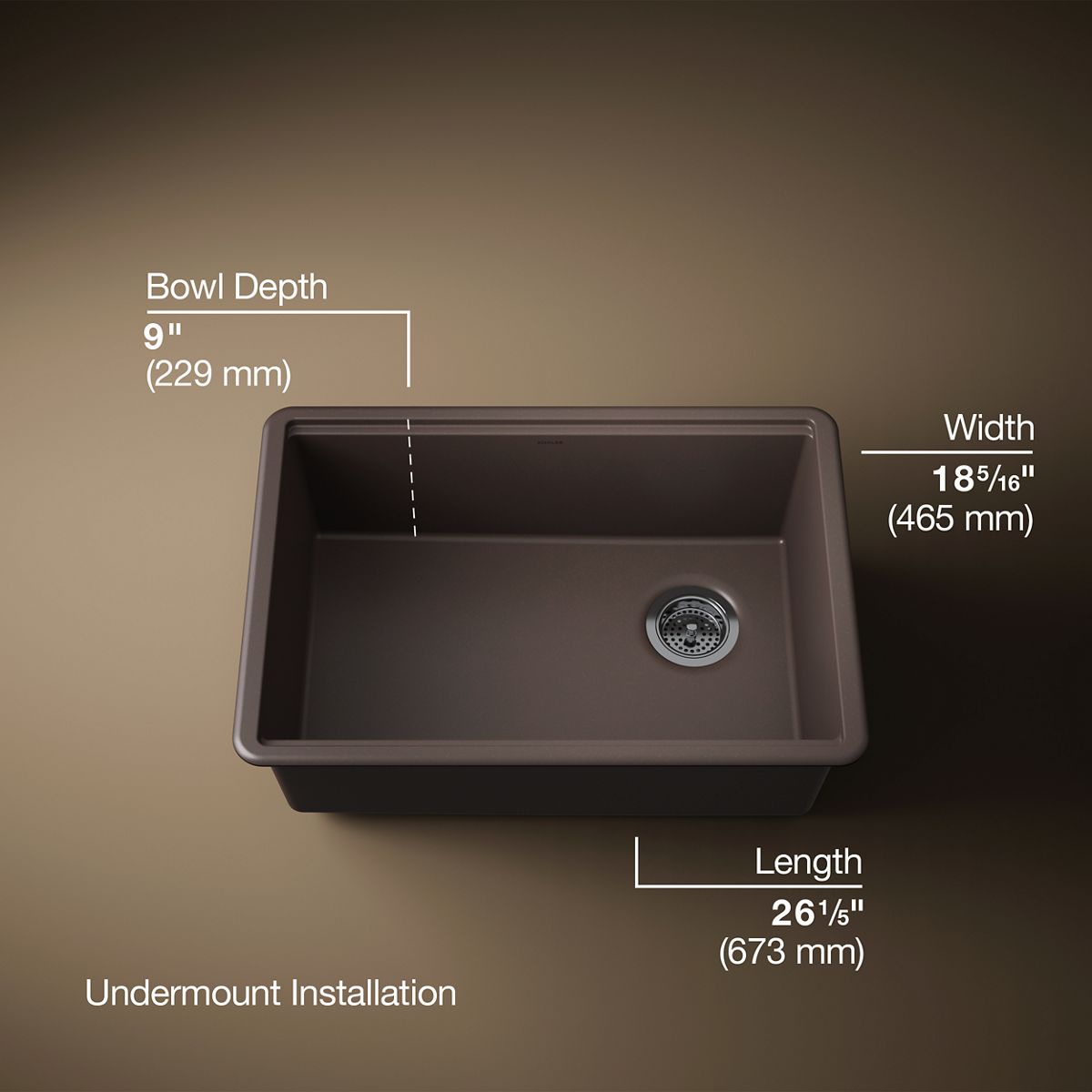 3/4 view of product with dimensions
