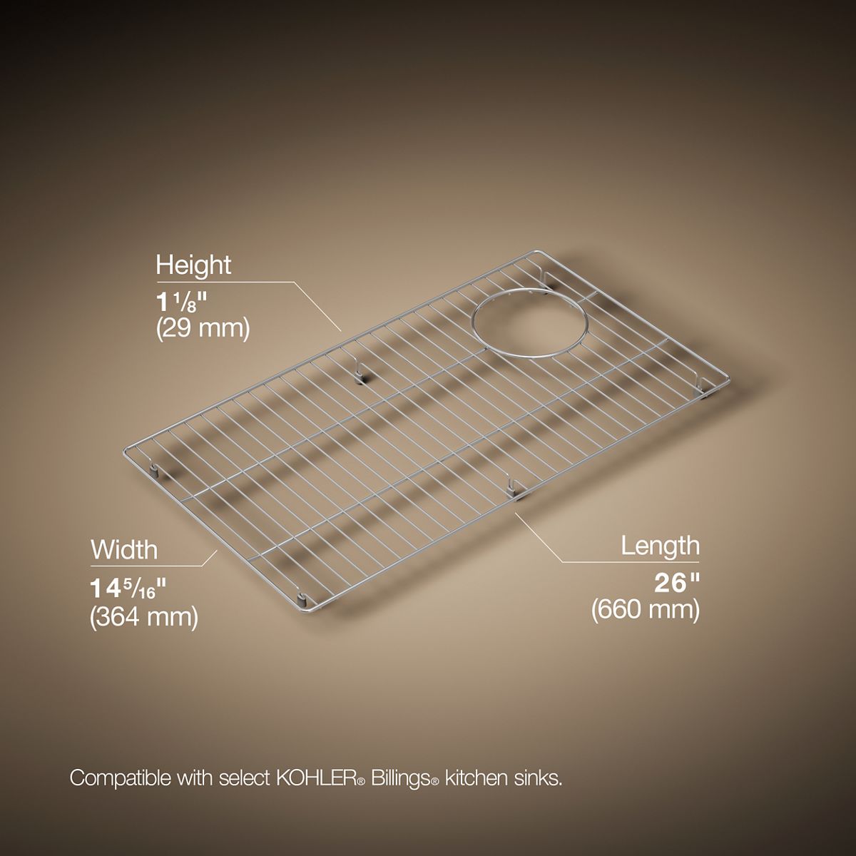 3/4 view of product with dimensions