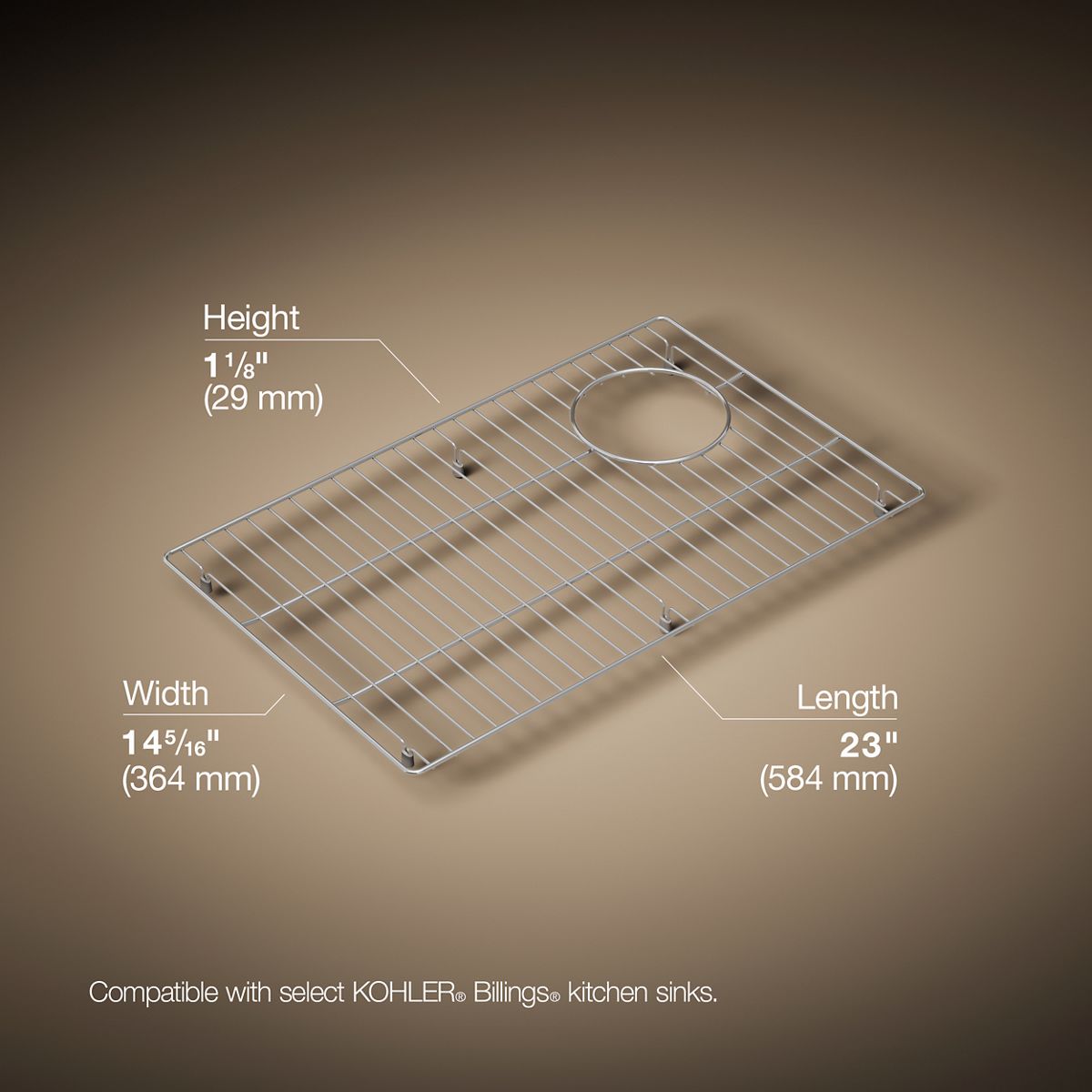 3/4 view of product with dimensions