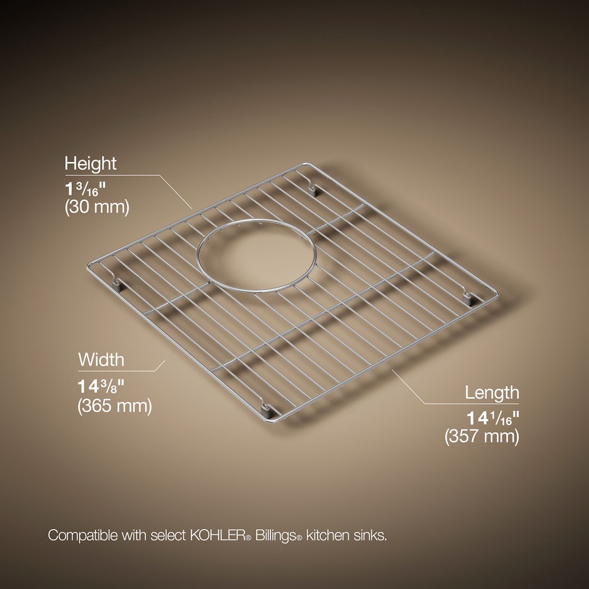 3/4 view of product with dimensions
