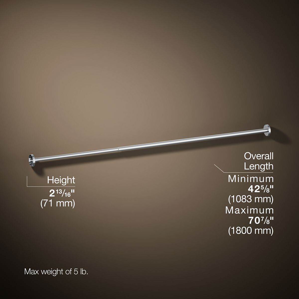 3/4 view of product with dimensions