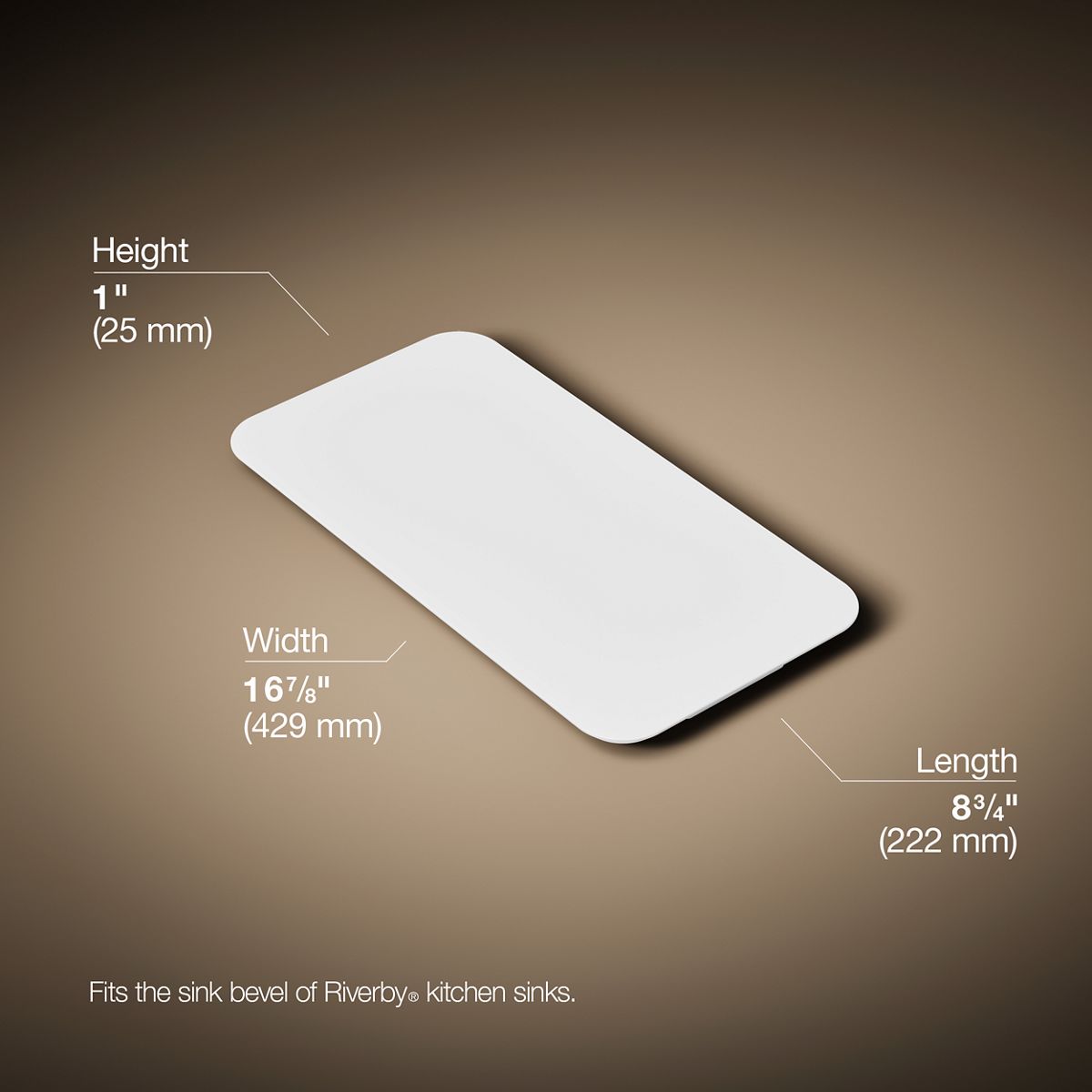 3/4 view of product with dimensions