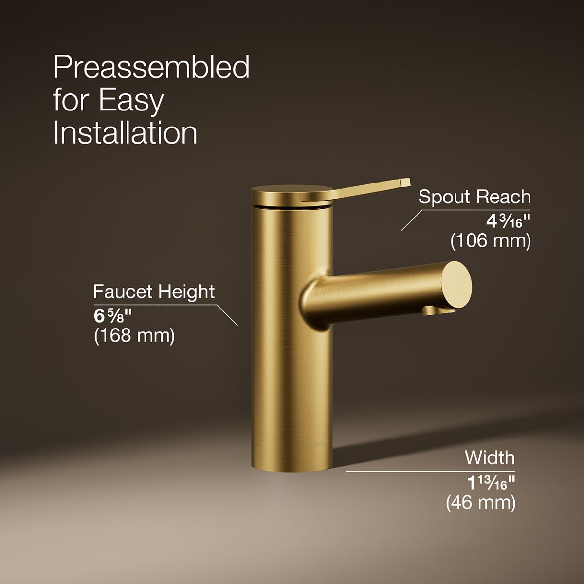 3/4 view of product with dimensions