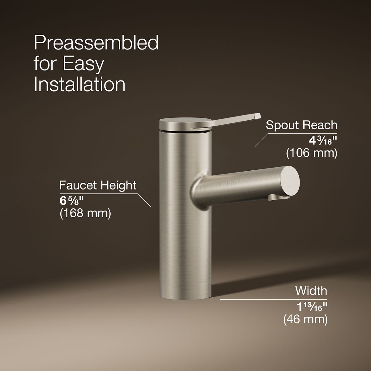 3/4 view of product with dimensions
