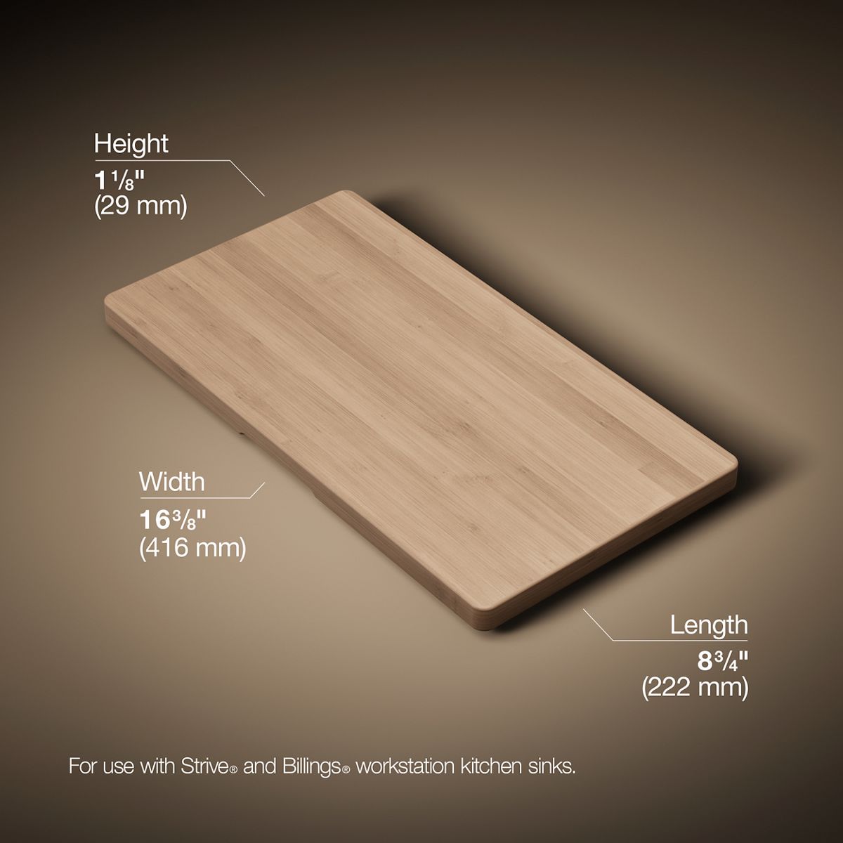 3/4 view of product with dimensions
