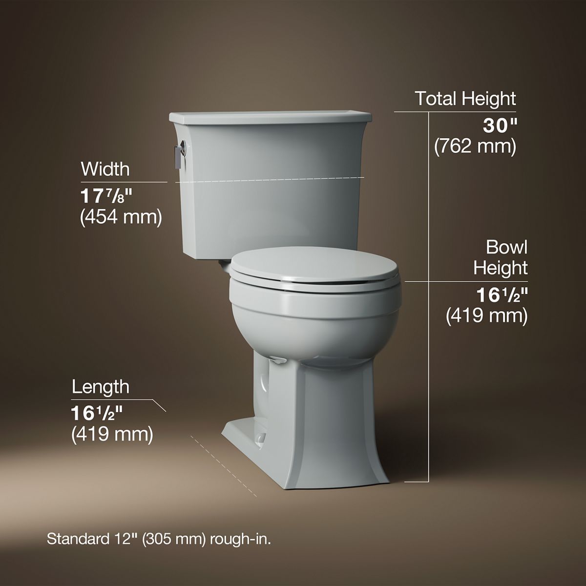 3/4 view of product with dimensions