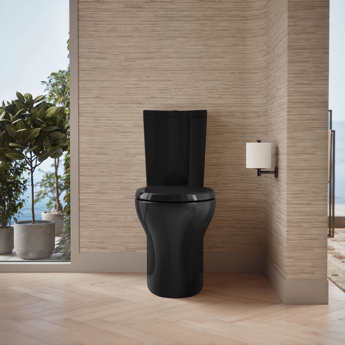 Up to 2 walls & multiple product categories visible, 1-point perspective