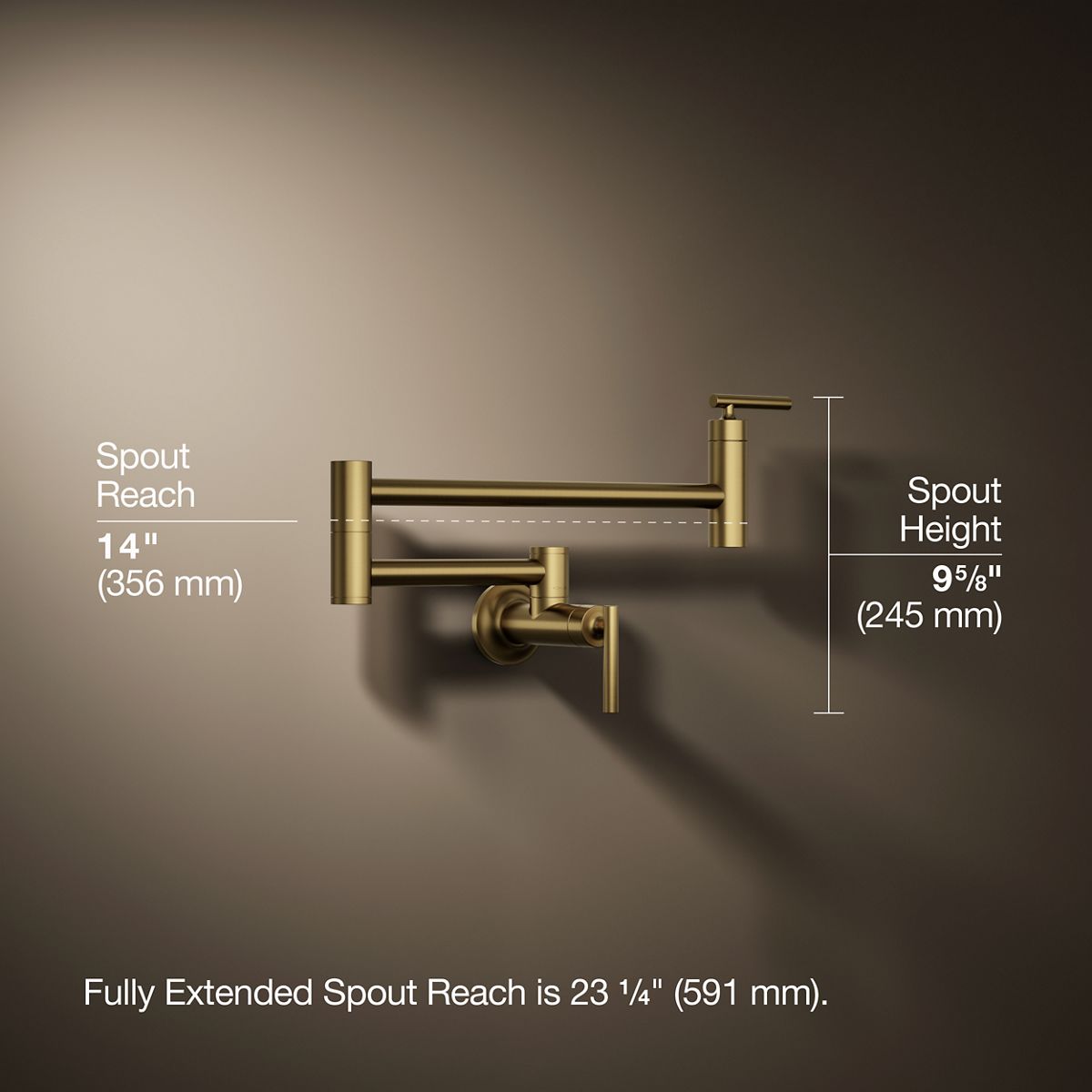 3/4 view of product with dimensions