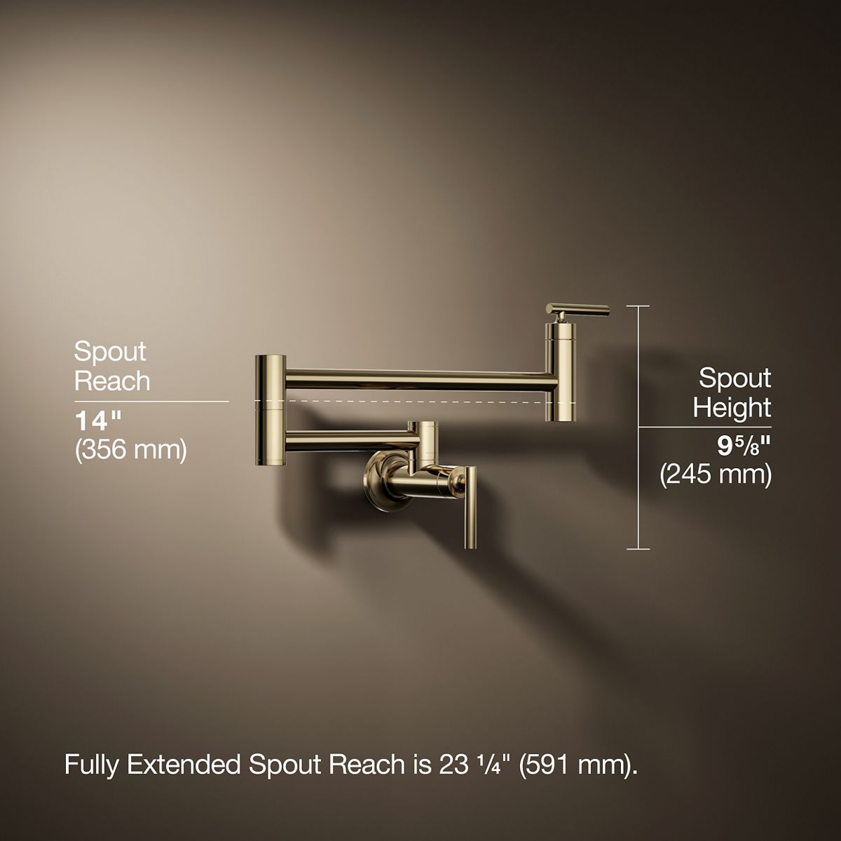 3/4 view of product with dimensions
