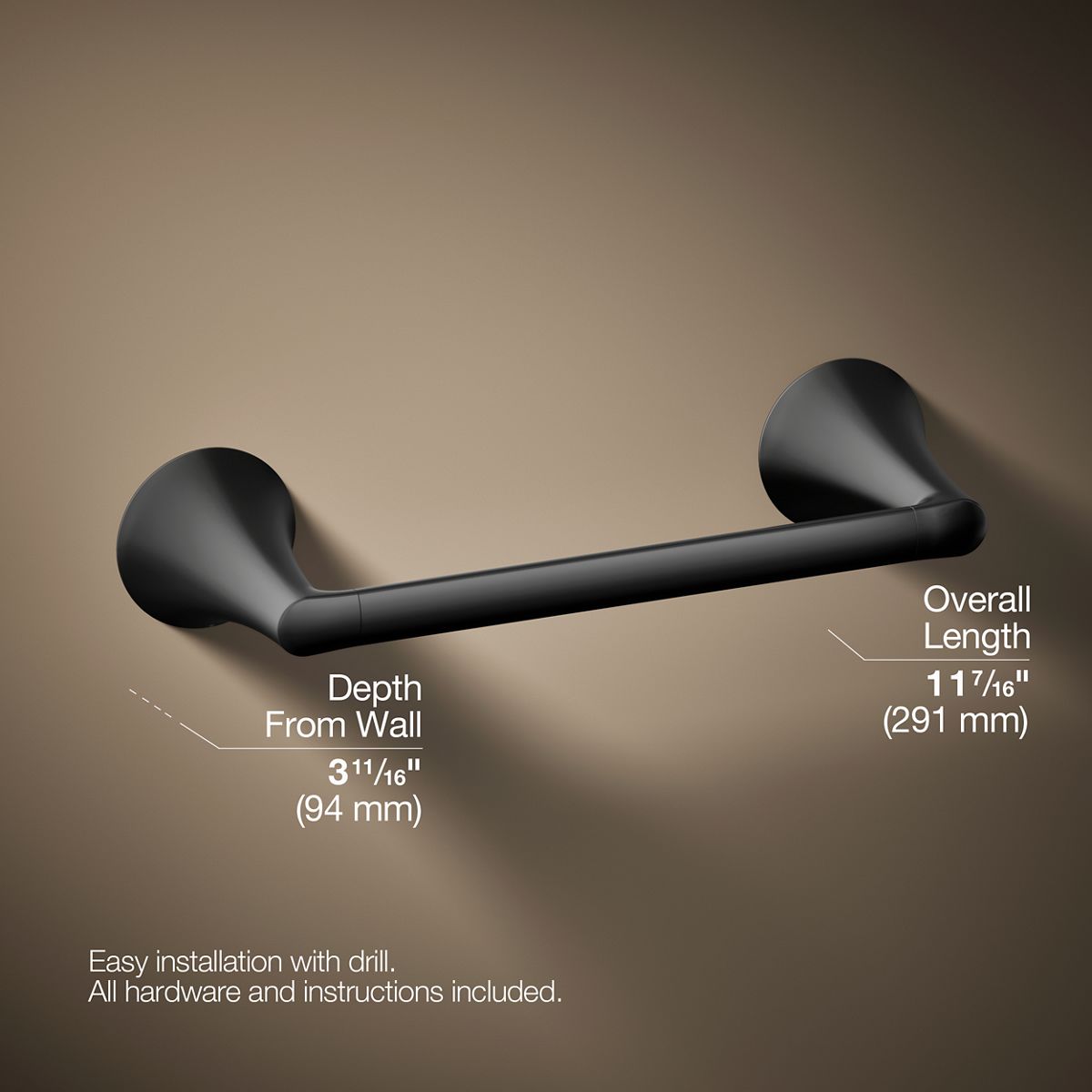 3/4 view of product with dimensions