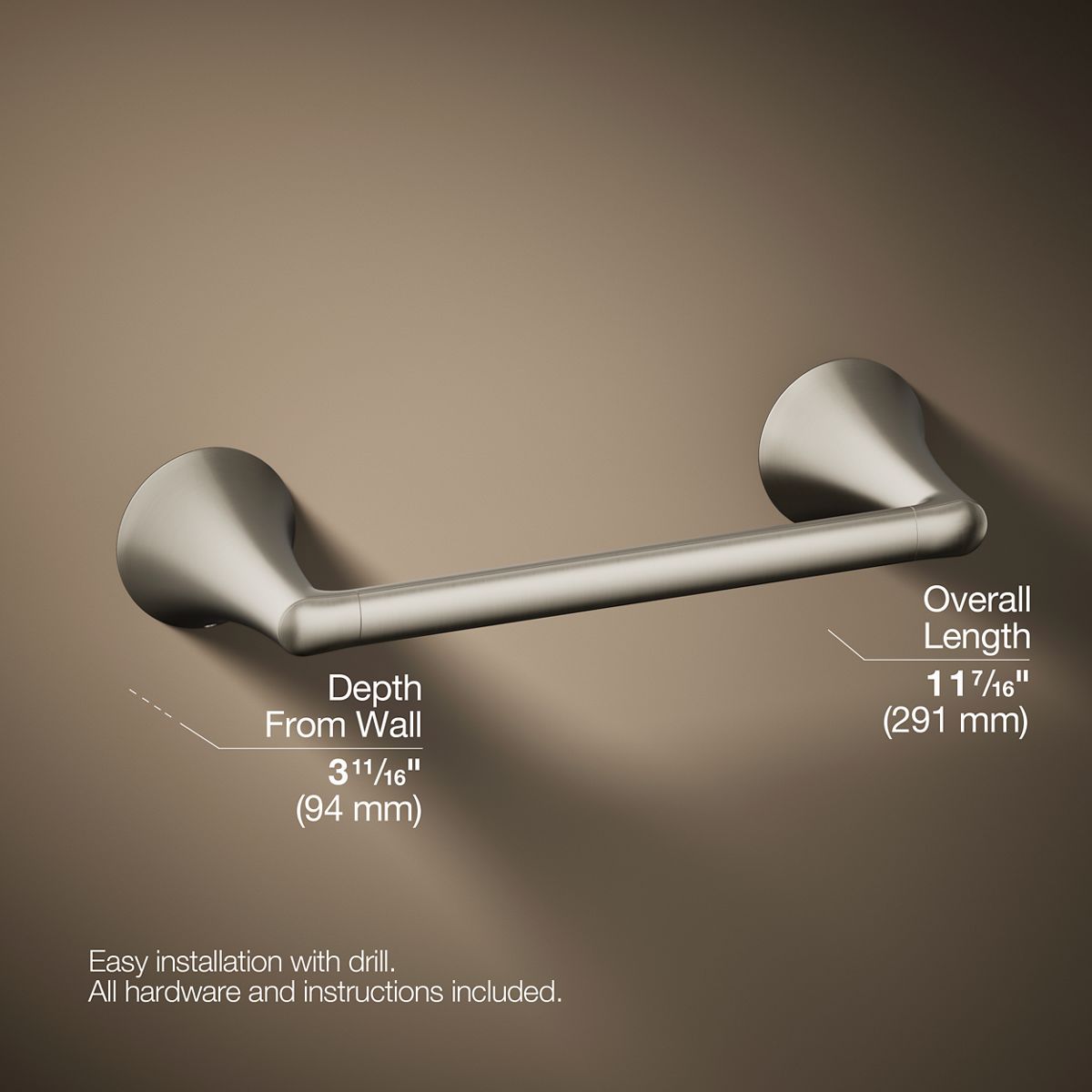 3/4 view of product with dimensions