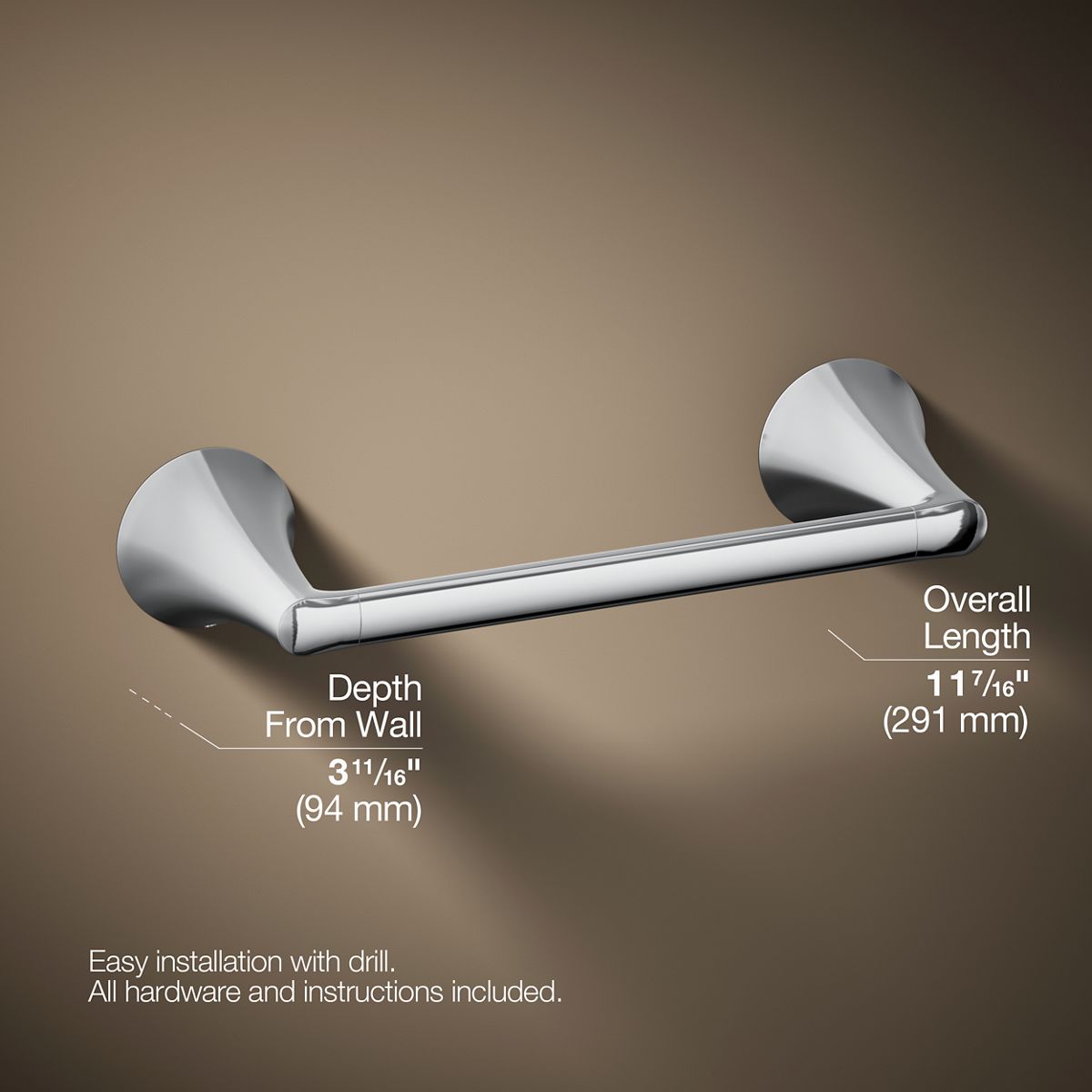 3/4 view of product with dimensions