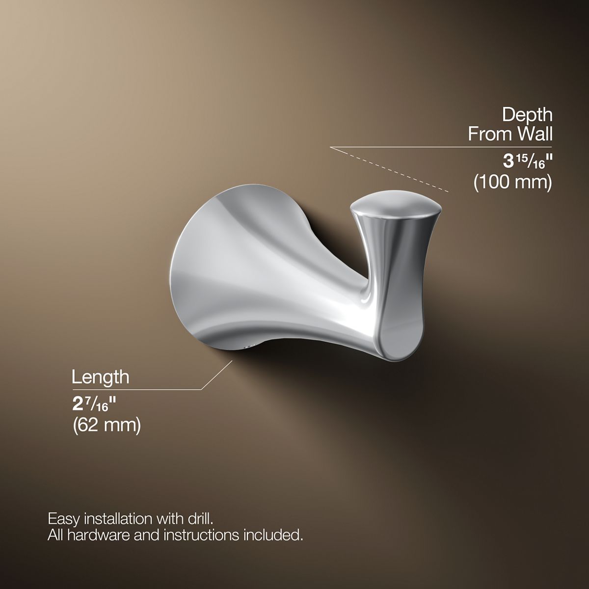 3/4 view of product with dimensions