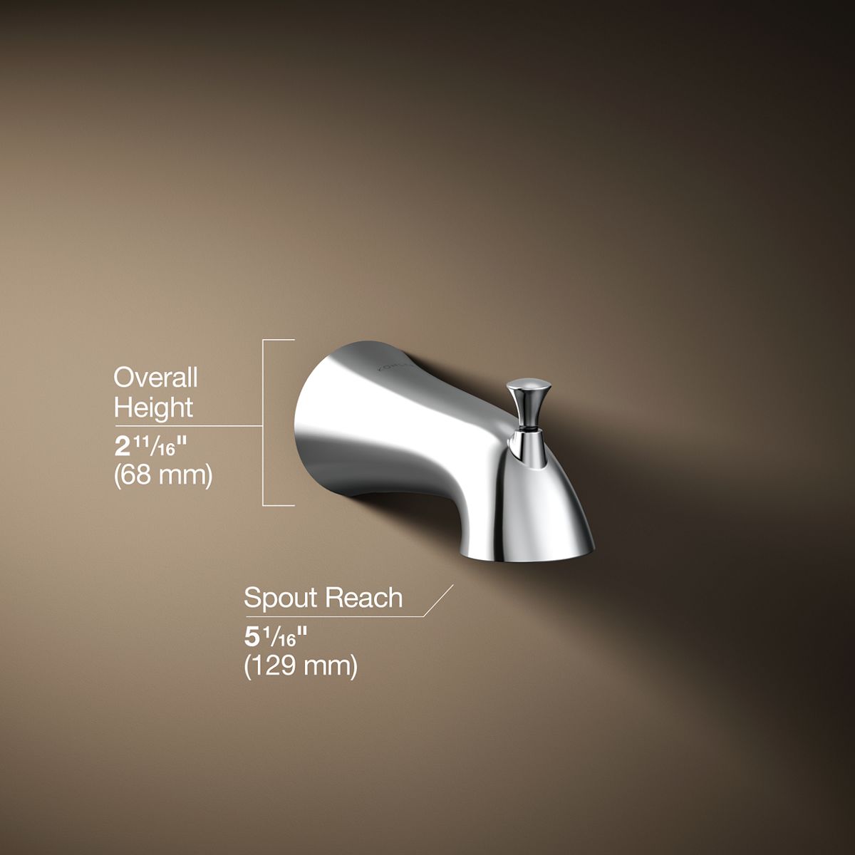 3/4 view of product with dimensions