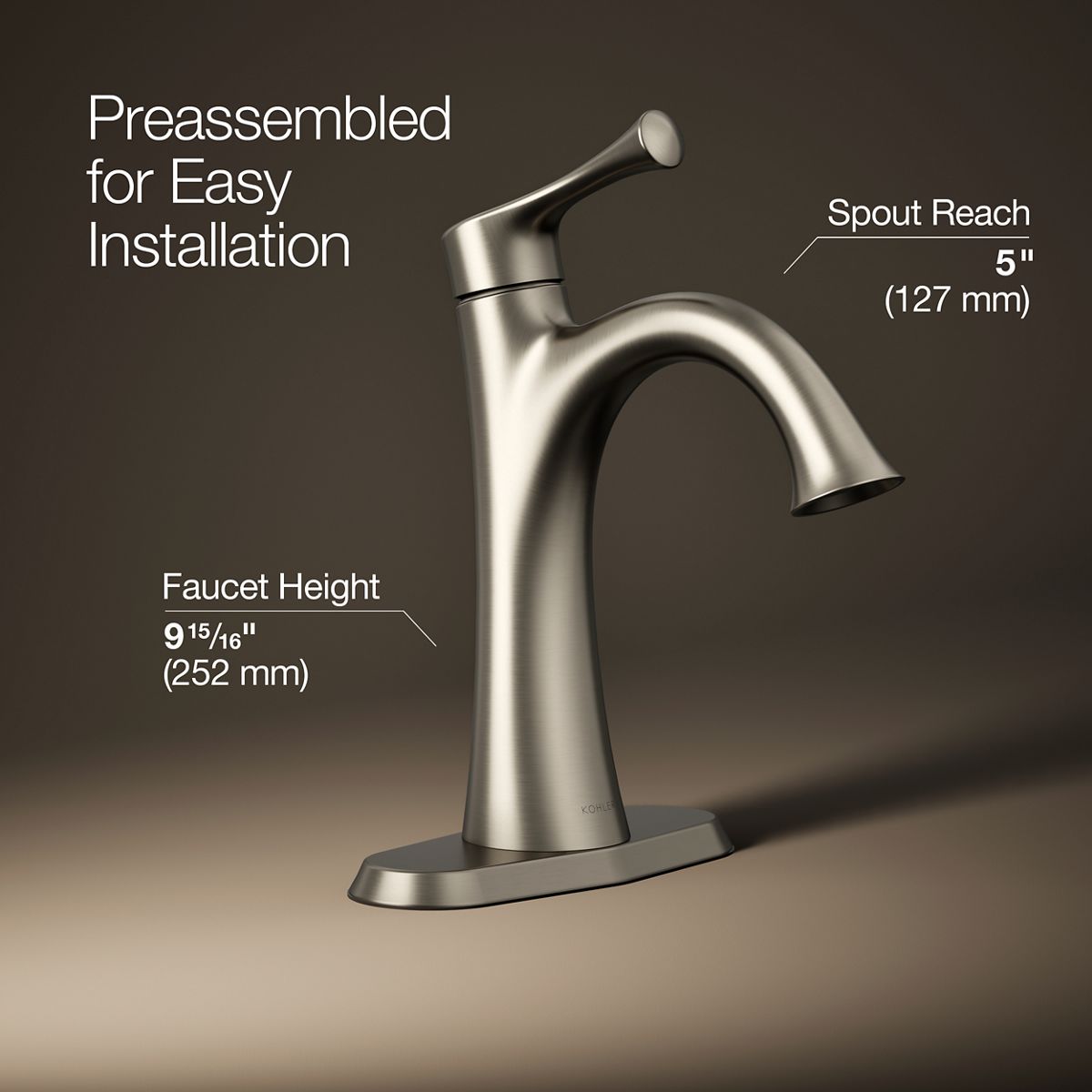 3/4 view of product with dimensions