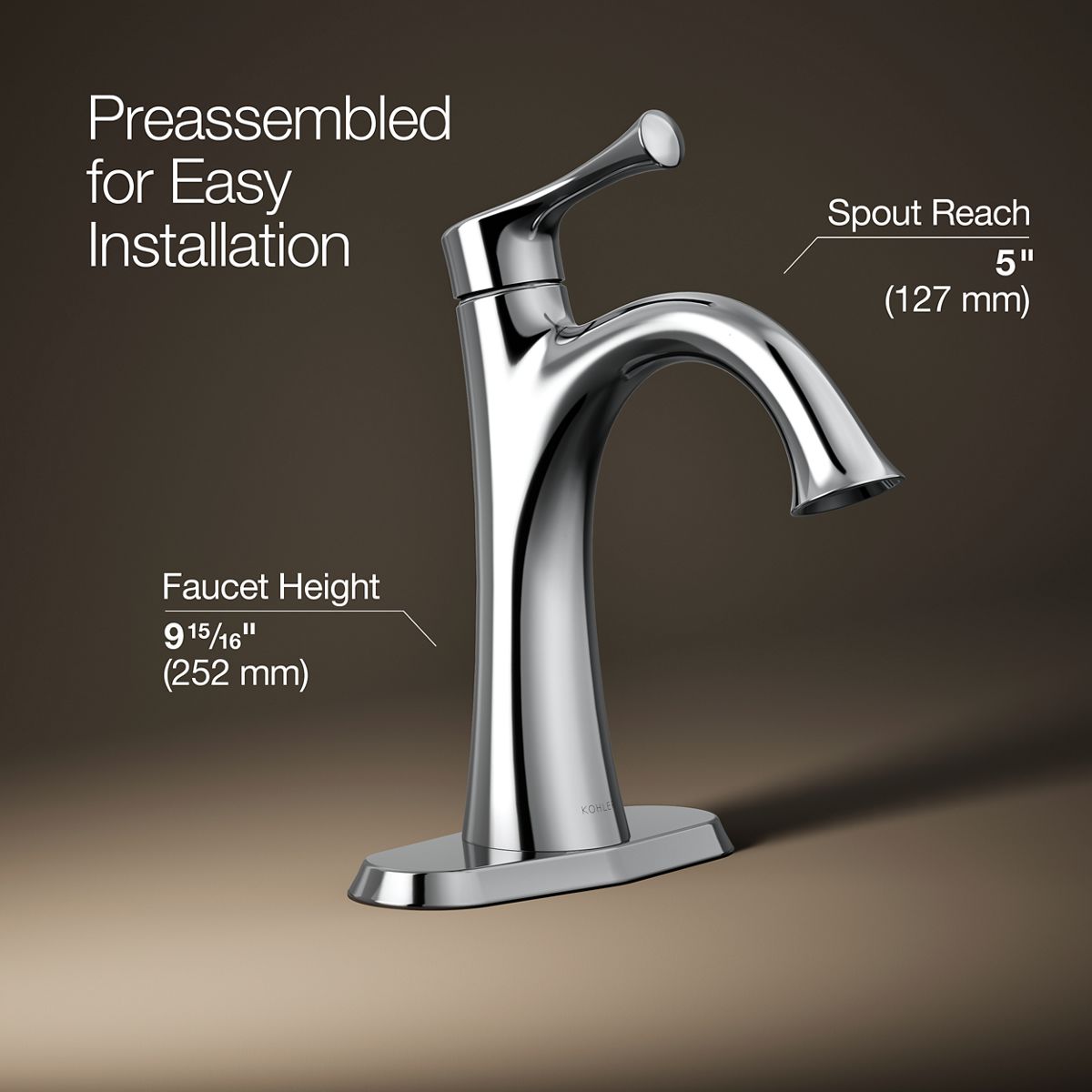 3/4 view of product with dimensions
