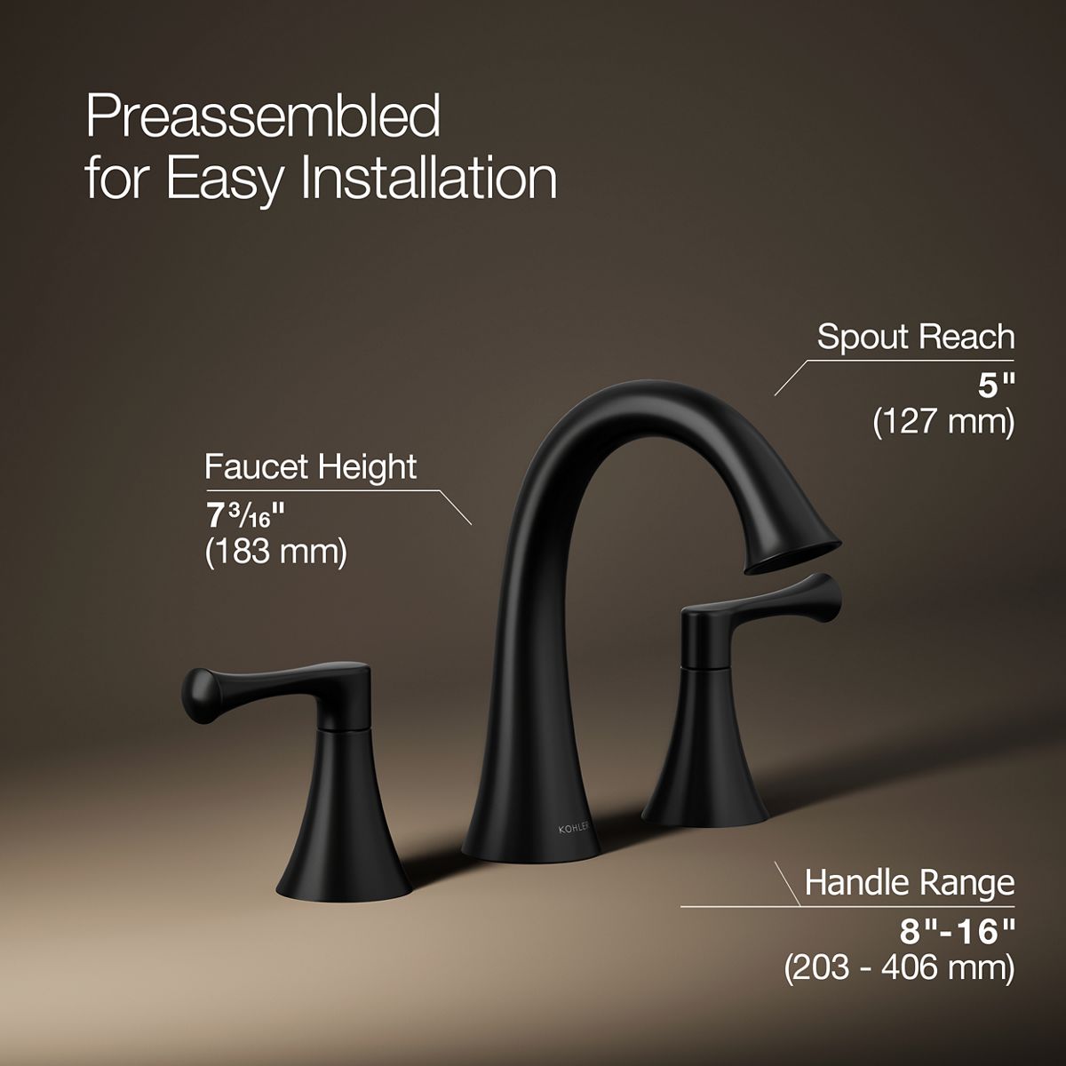 3/4 view of product with dimensions