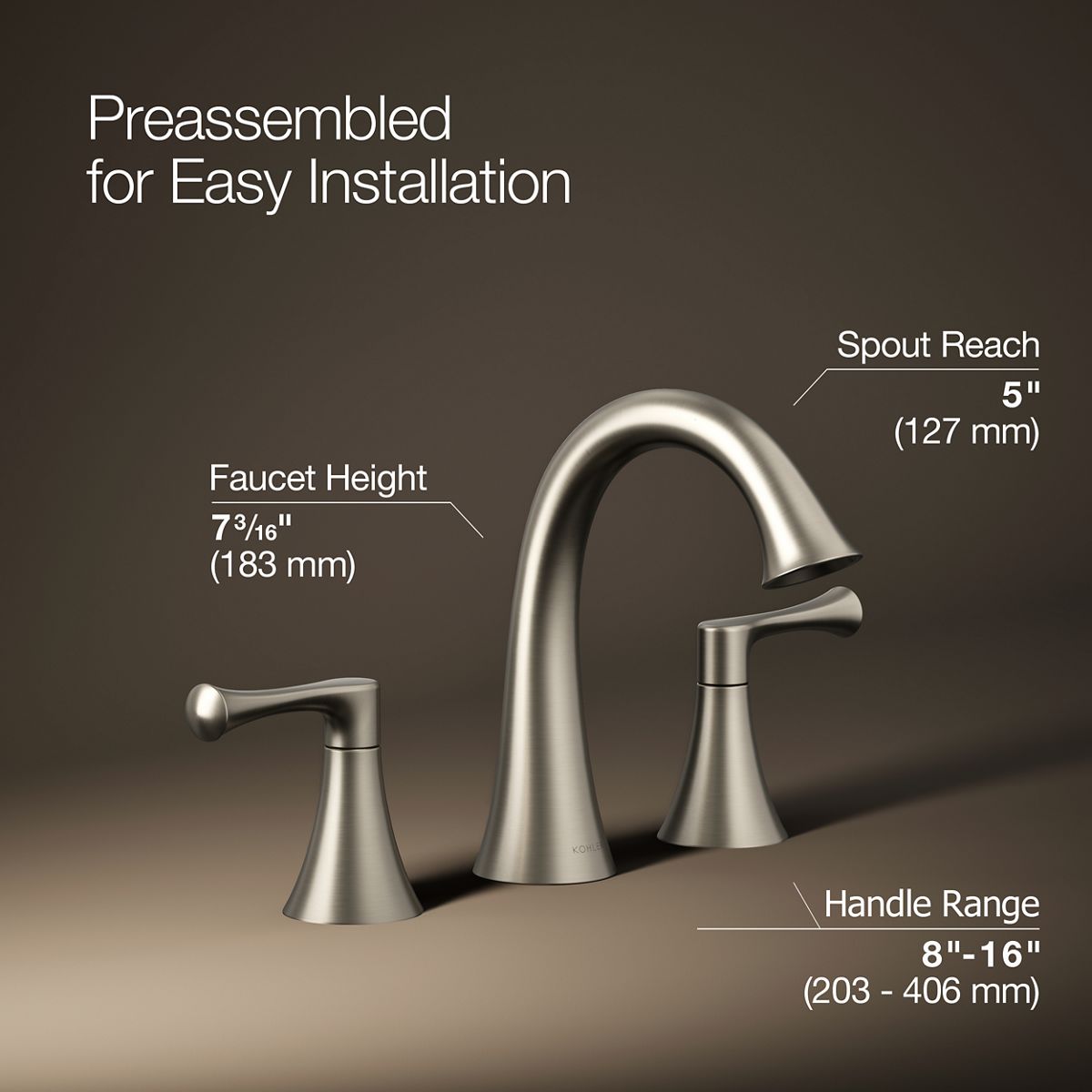 3/4 view of product with dimensions