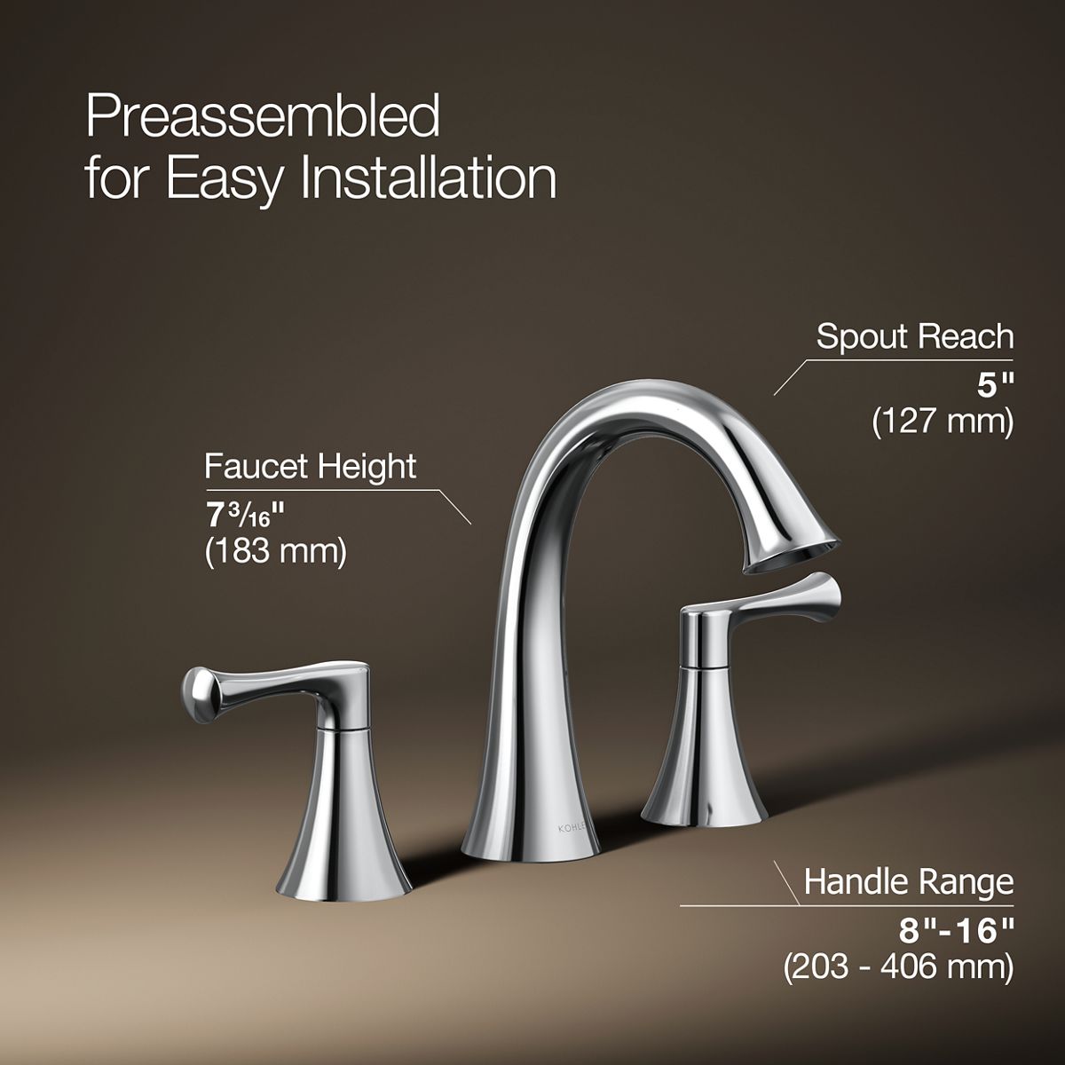 3/4 view of product with dimensions