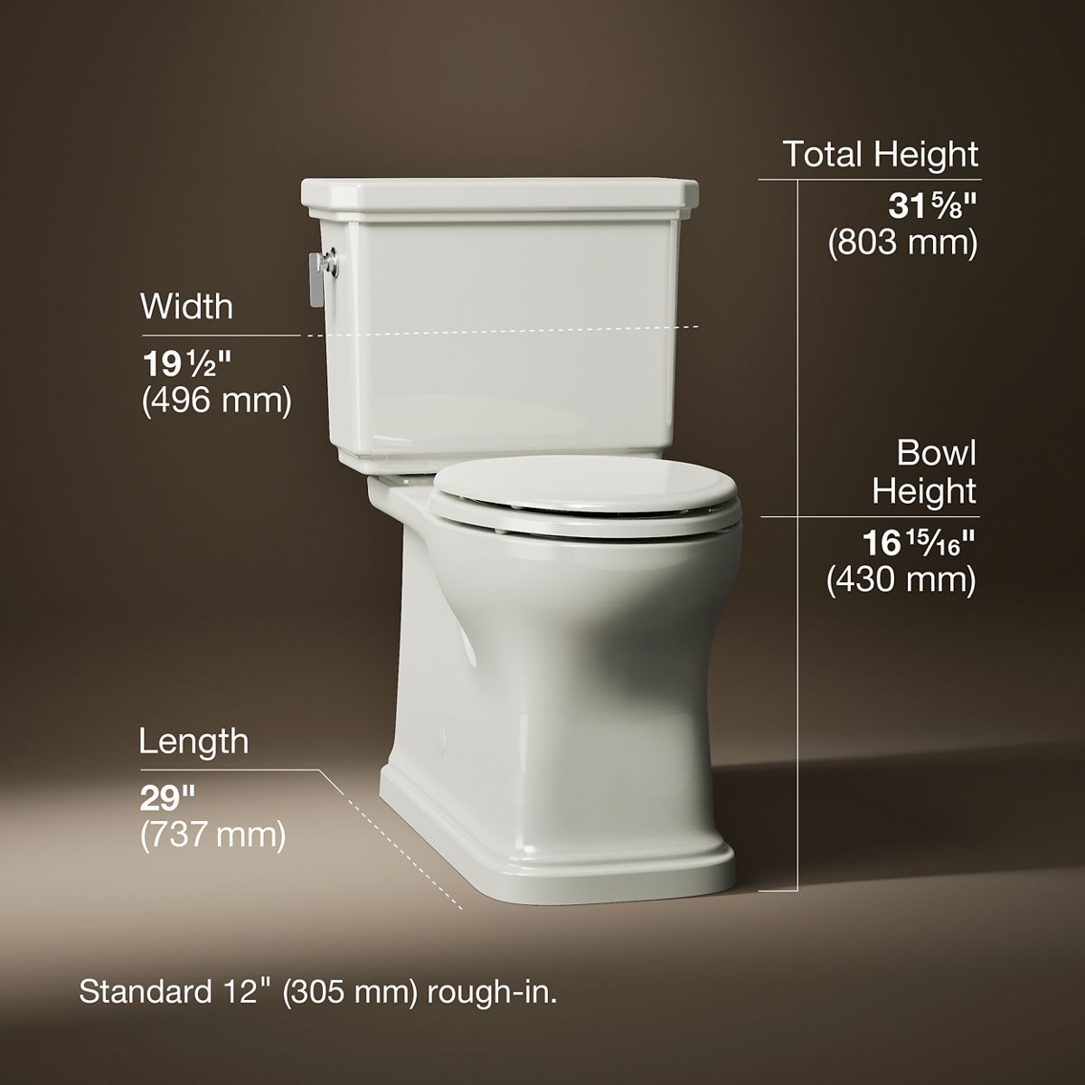 Claude by Studio McGee Two-Piece Elongated Toilet, 1.6 GPF | K