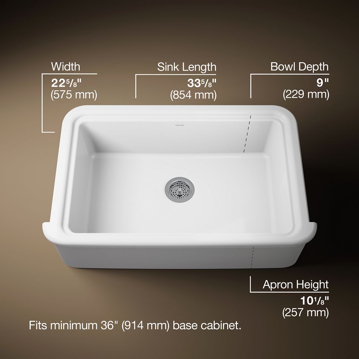 3/4 view of product with dimensions