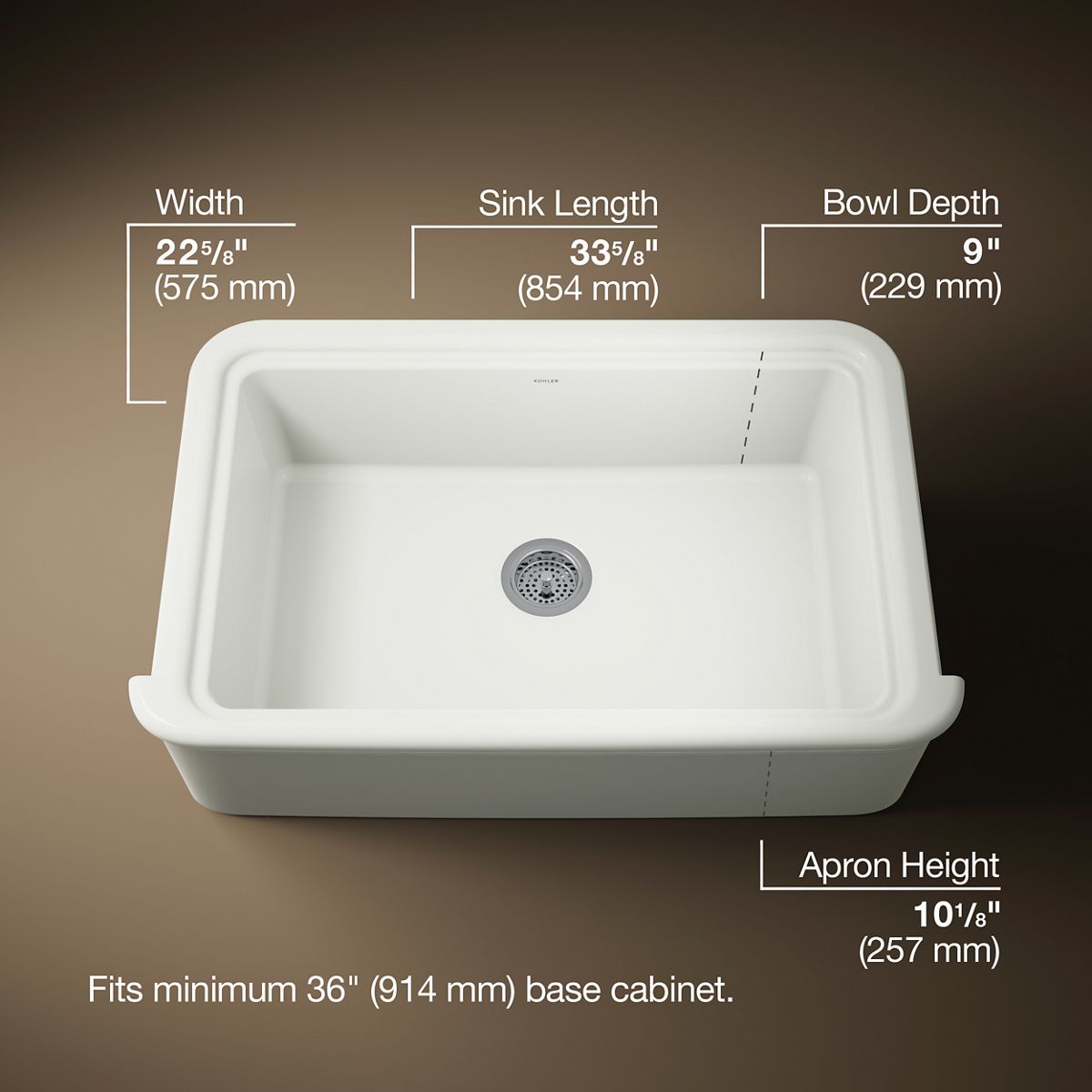 3/4 view of product with dimensions