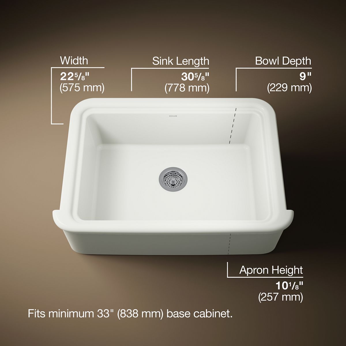 3/4 view of product with dimensions