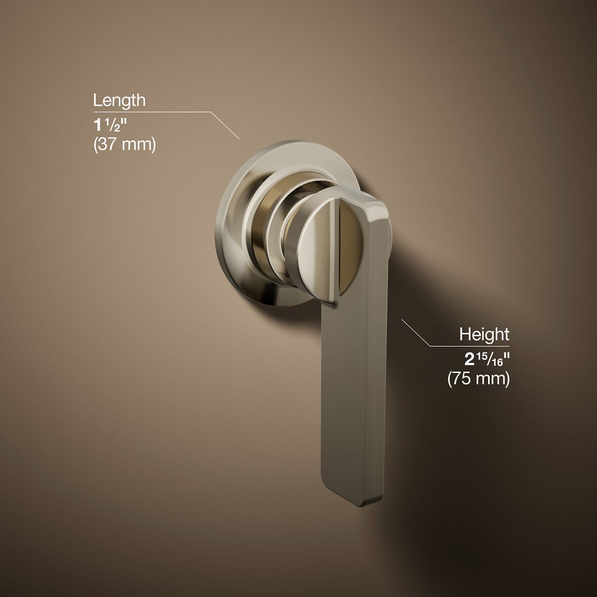 3/4 view of product with dimensions