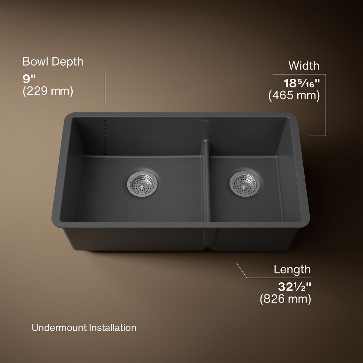 3/4 view of product with dimensions