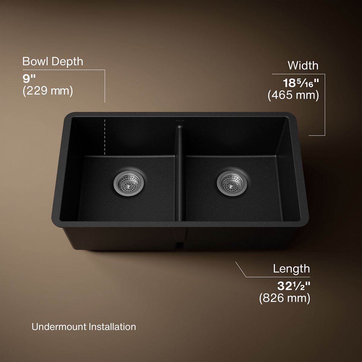 3/4 view of product with dimensions