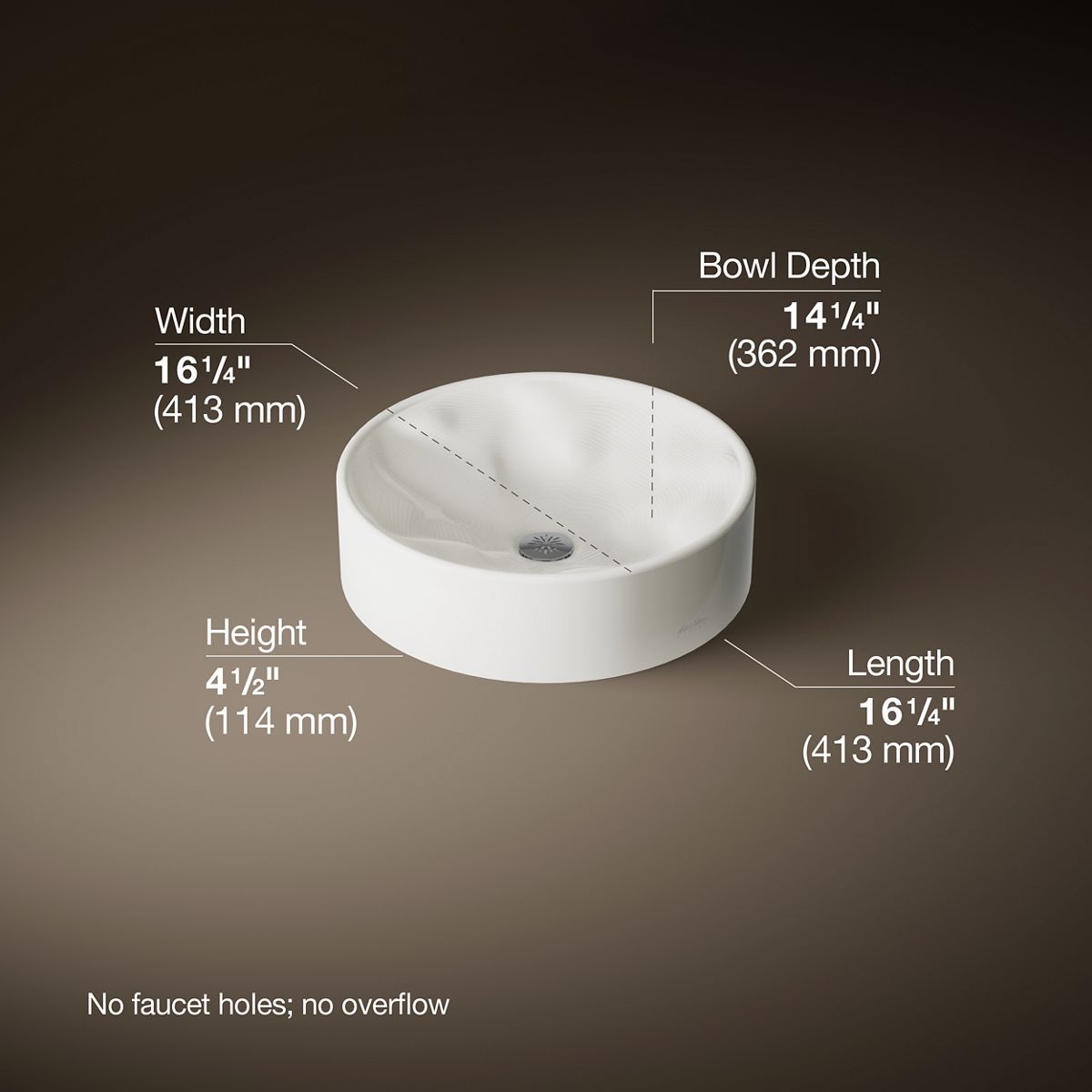 3/4 view of product with dimensions