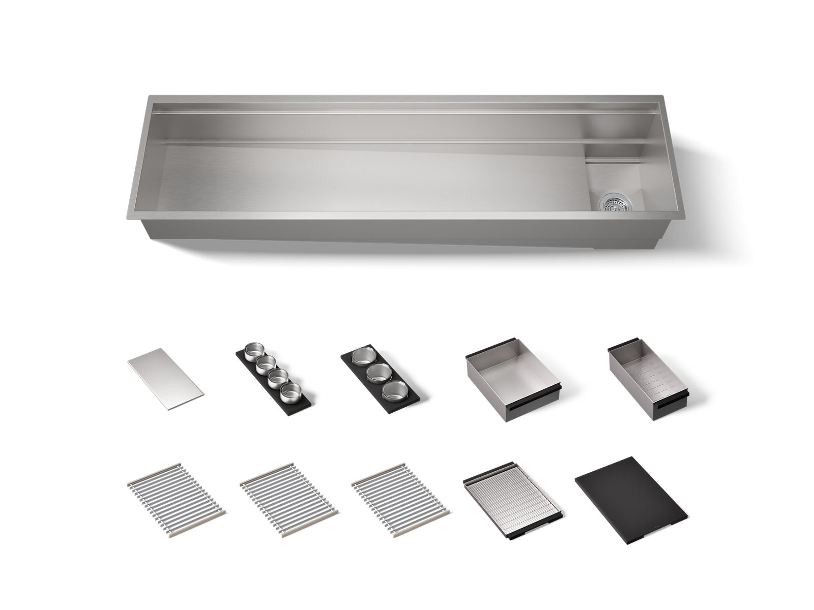 Synthos™ 69-3/4" undermount single-bowl workstation kitchen sink