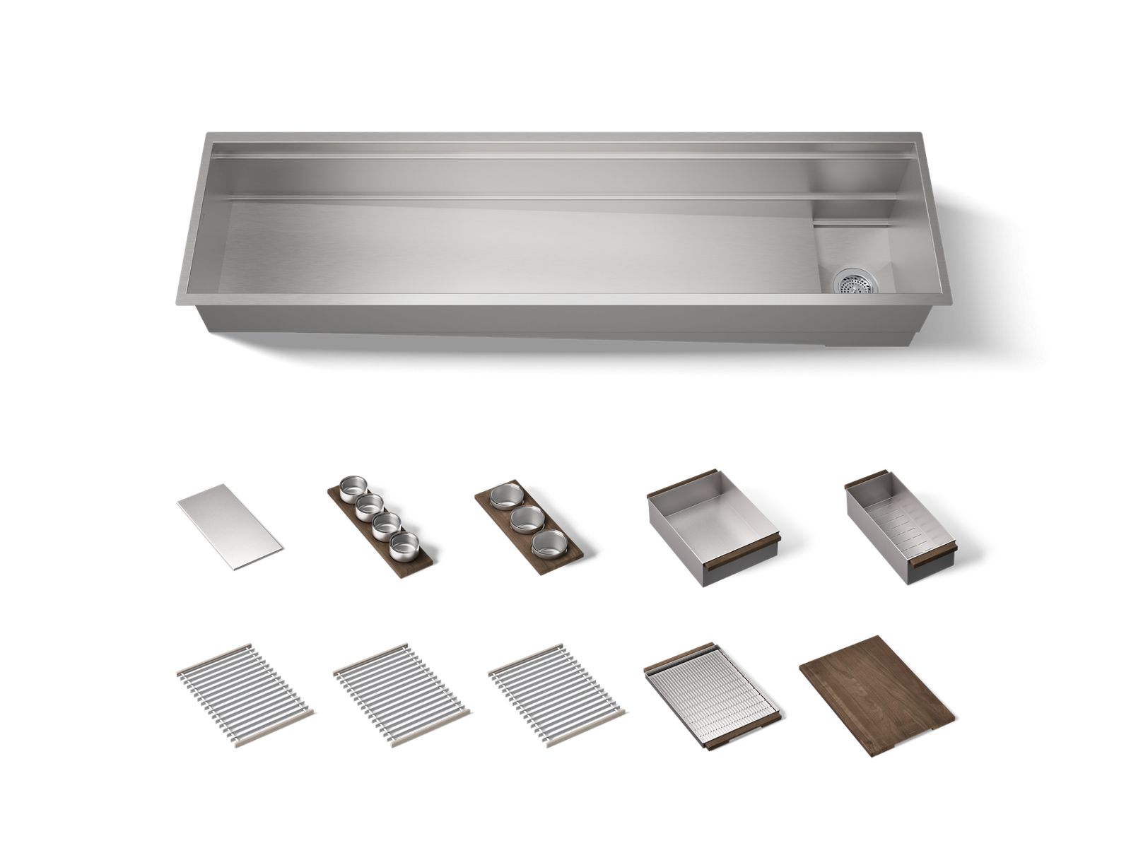 Synthos™ 69-3/4" undermount single-bowl workstation kitchen sink
