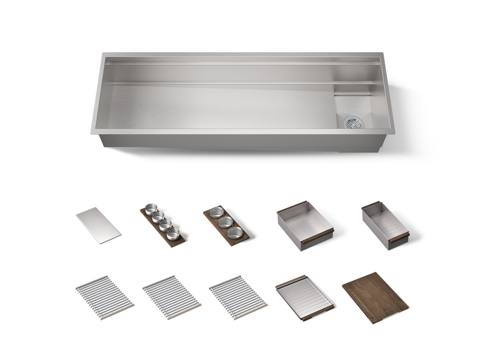 Synthos™ 57-3/4" undermount single-bowl workstation kitchen sink