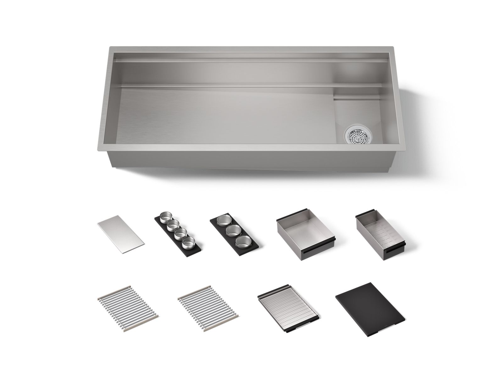 Synthos 45-3/4" undermount single-bowl workstation kitchen sink