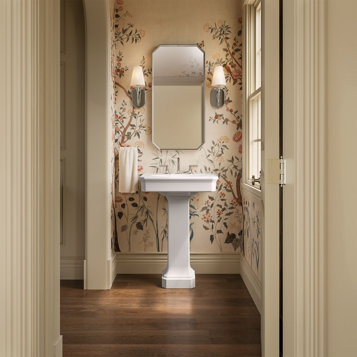 Up to 2 walls & multiple product categories visible, 1-point perspective