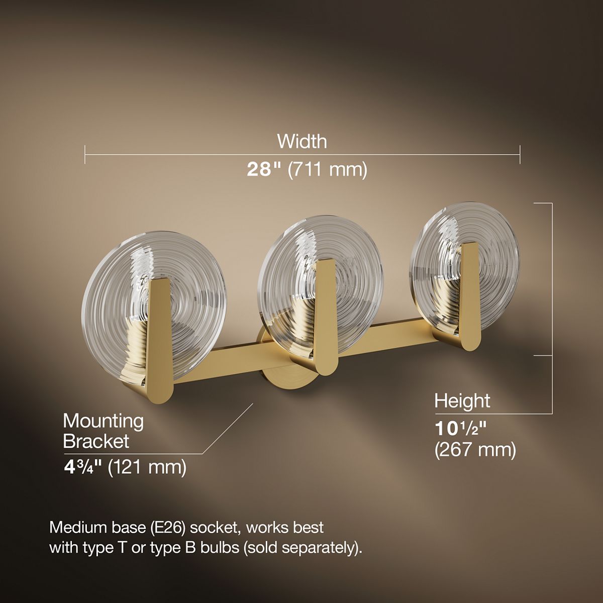 Hint Three-Light Sconce | K-38398-SC03S | KOHLER