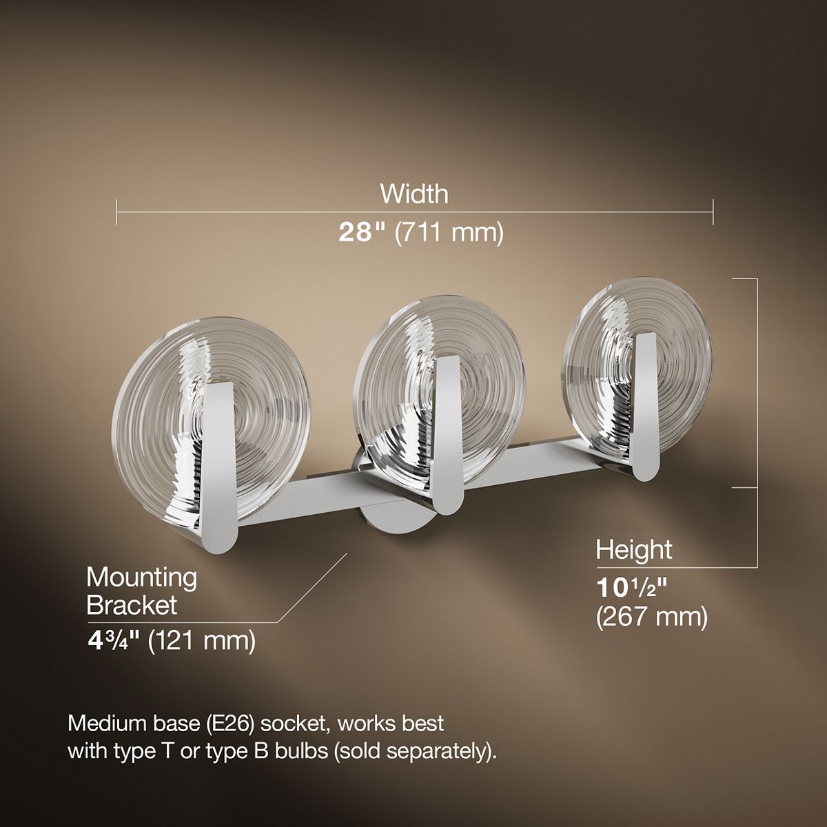 Hint Three-Light Sconce | K-38398-SC03S | KOHLER