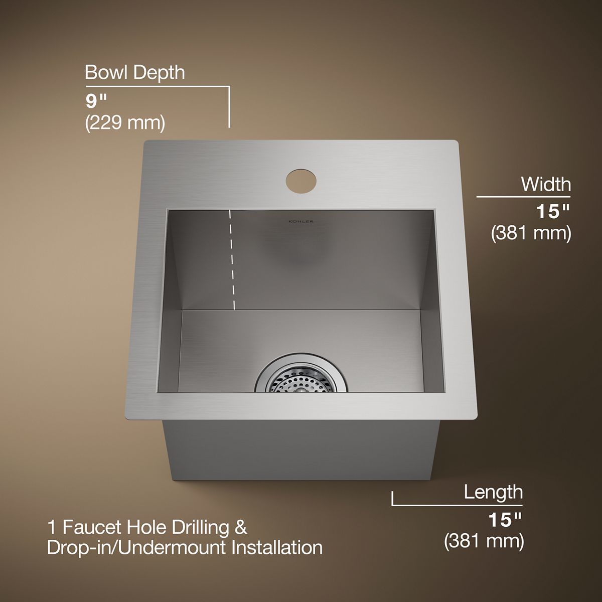 3/4 view of product with dimensions