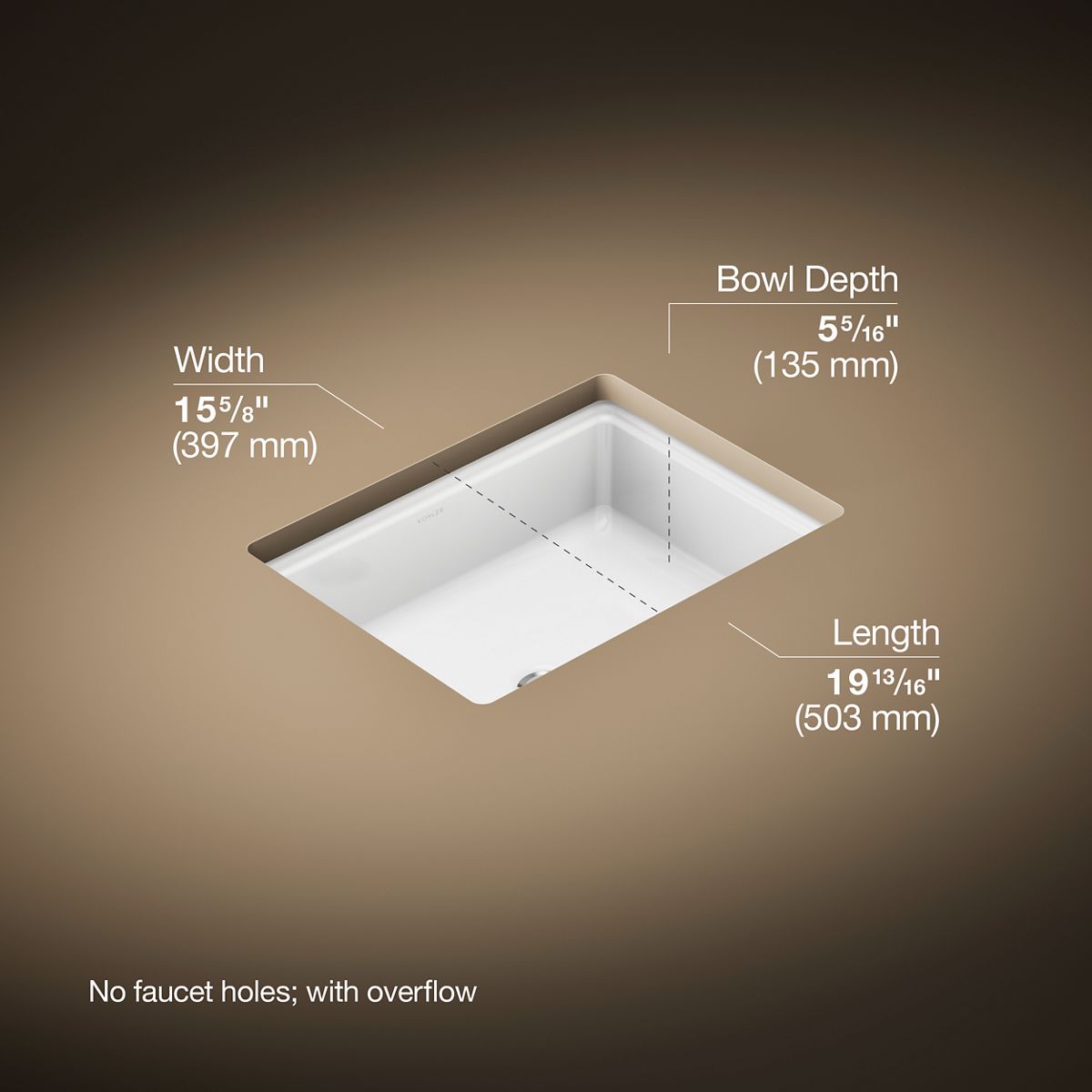 3/4 view of product with dimensions