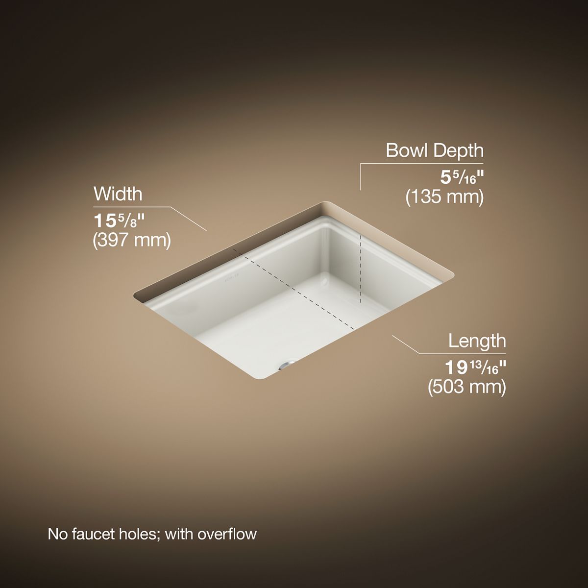 3/4 view of product with dimensions