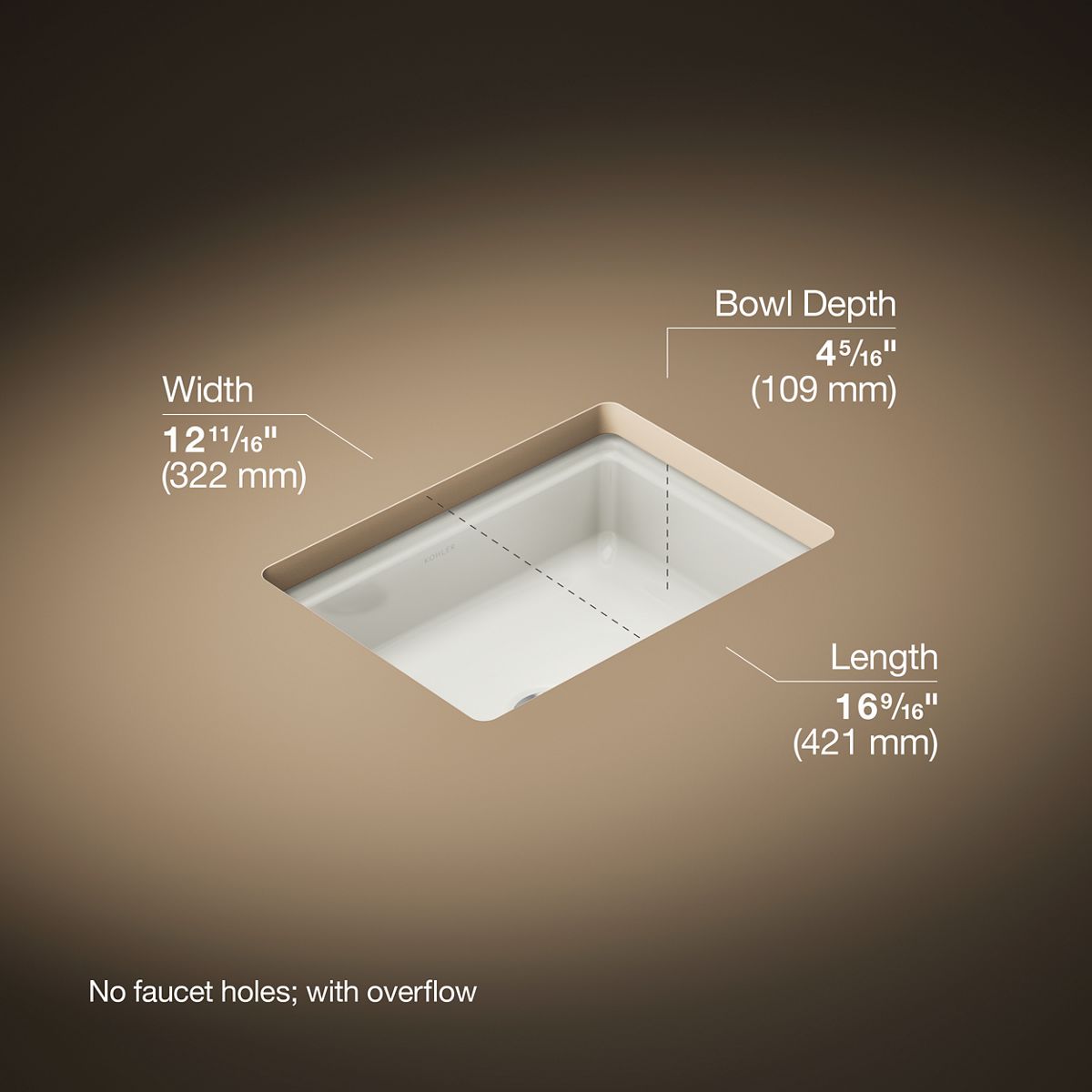 3/4 view of product with dimensions