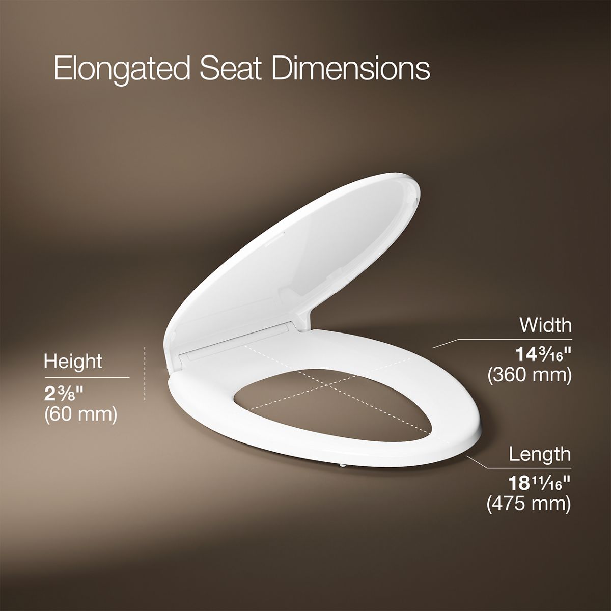3/4 view of product with dimensions