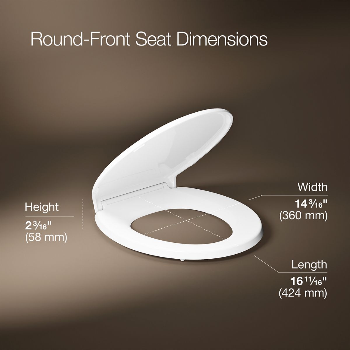 3/4 view of product with dimensions
