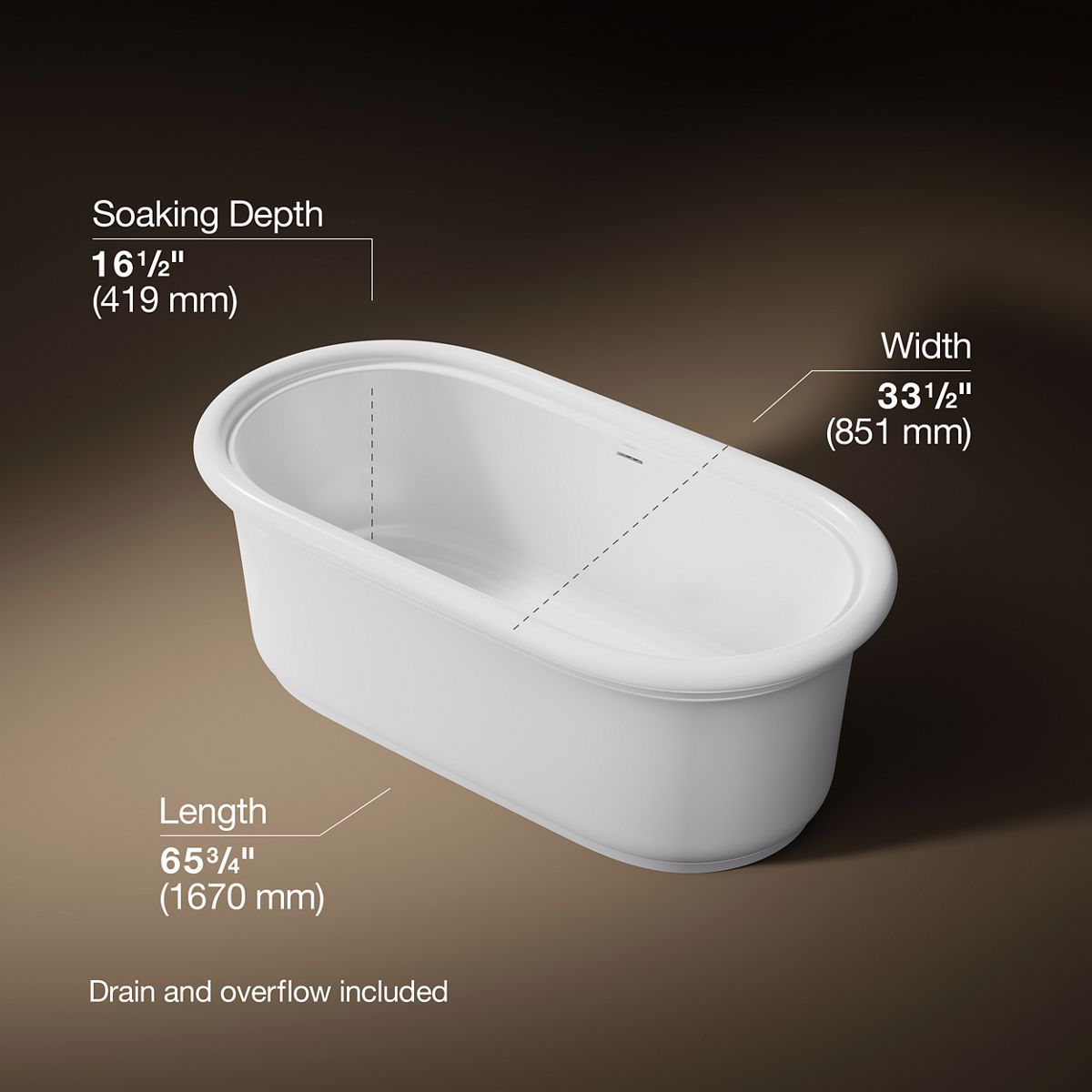 3/4 view of product with dimensions