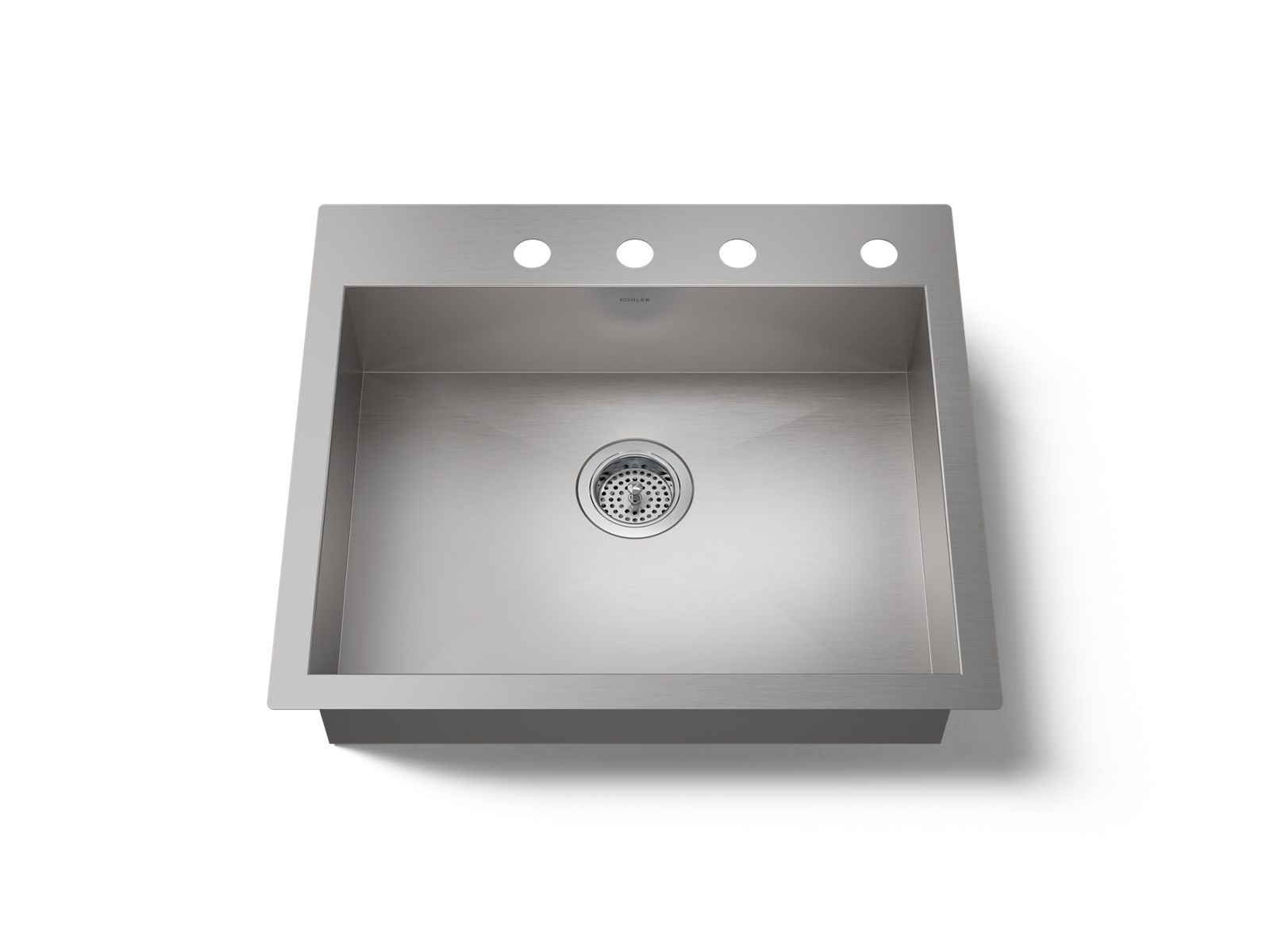 Sinkhole ‪ Vault Top-Mount or Undermount Sink w/ Four Faucet Holes | K