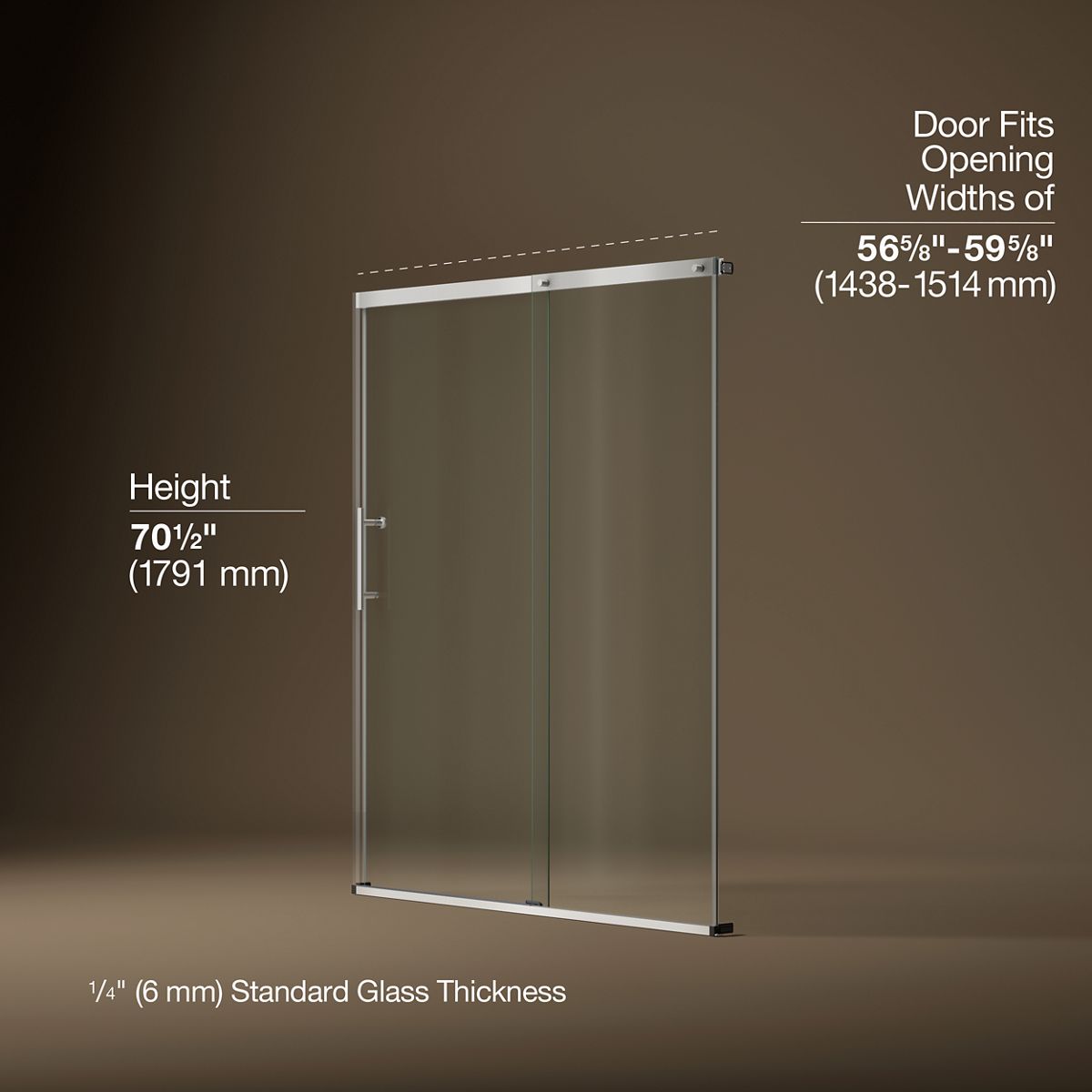3/4 view of product with dimensions