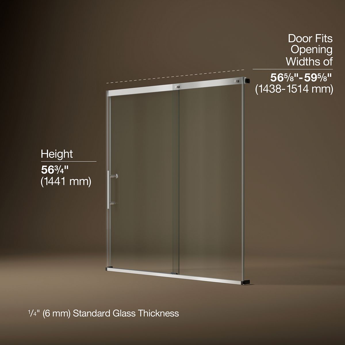3/4 view of product with dimensions