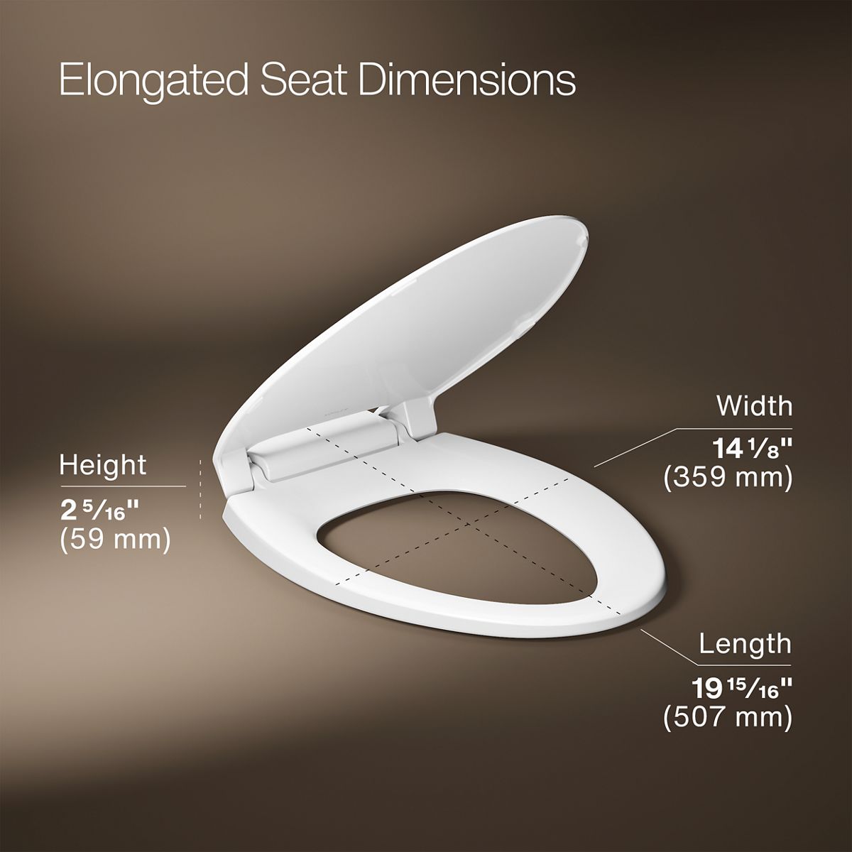 3/4 view of product with dimensions