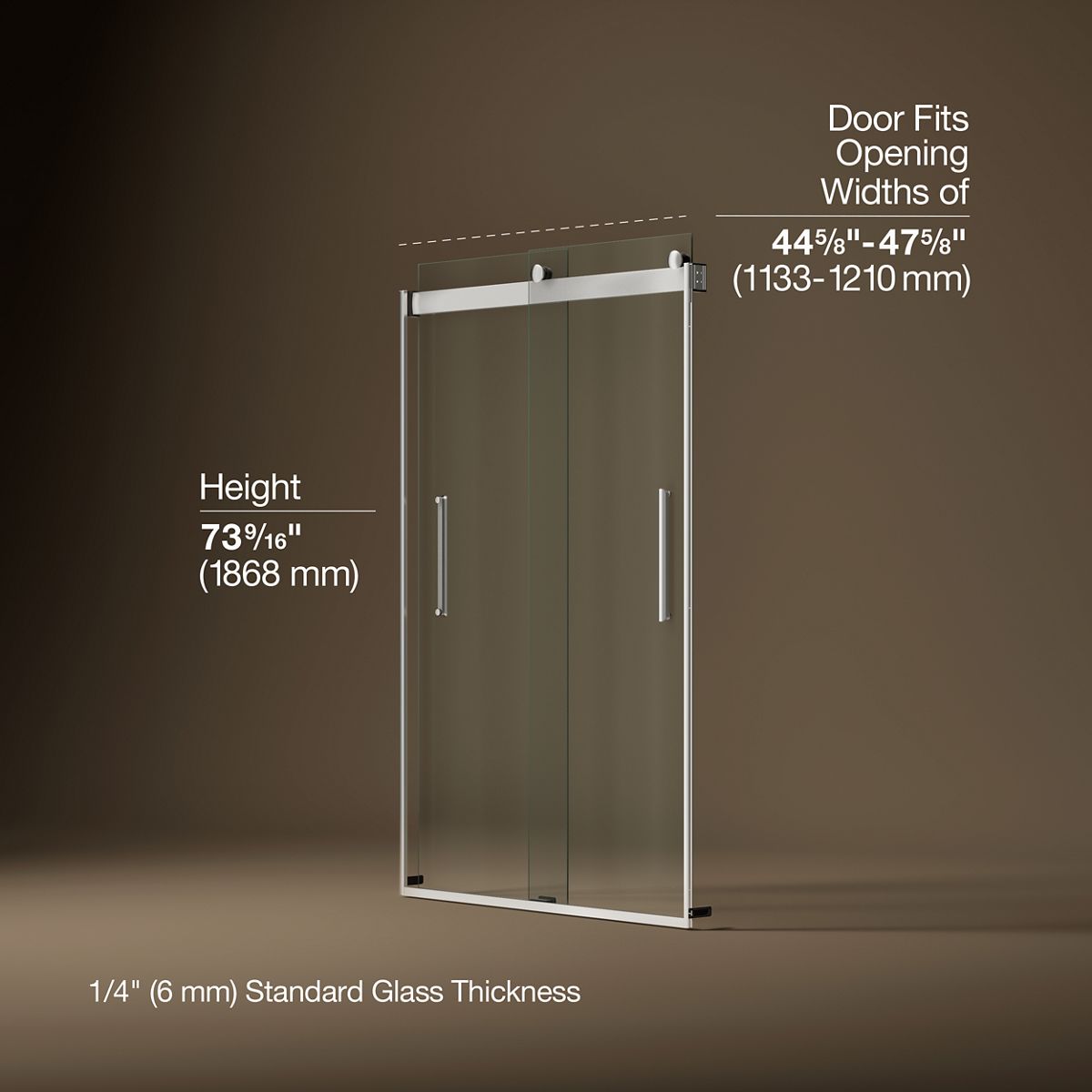3/4 view of product with dimensions